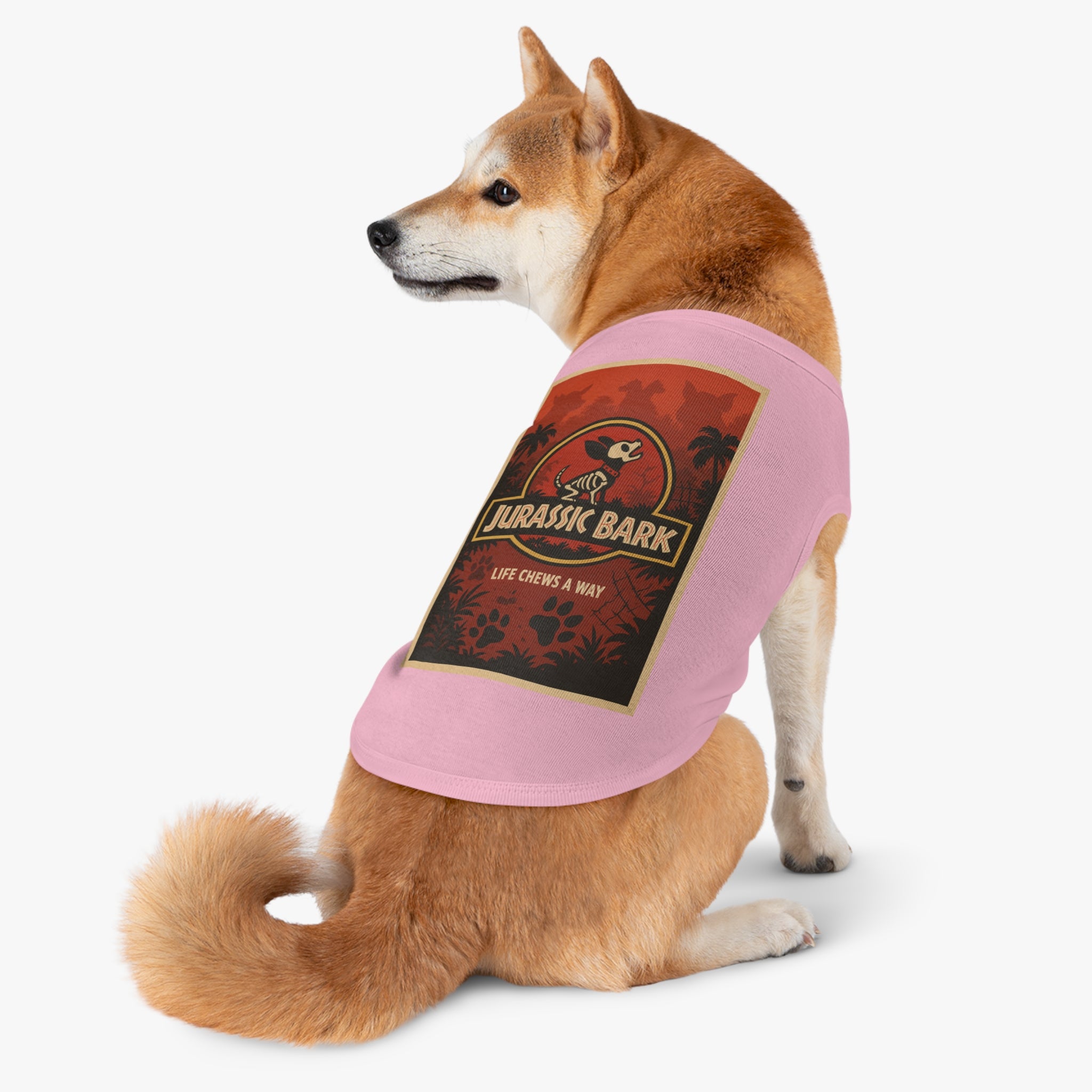 Jurassic Bark Pet Tank Top-- Funny "Jurassic Park" Parody Shirt for Dog Lovers