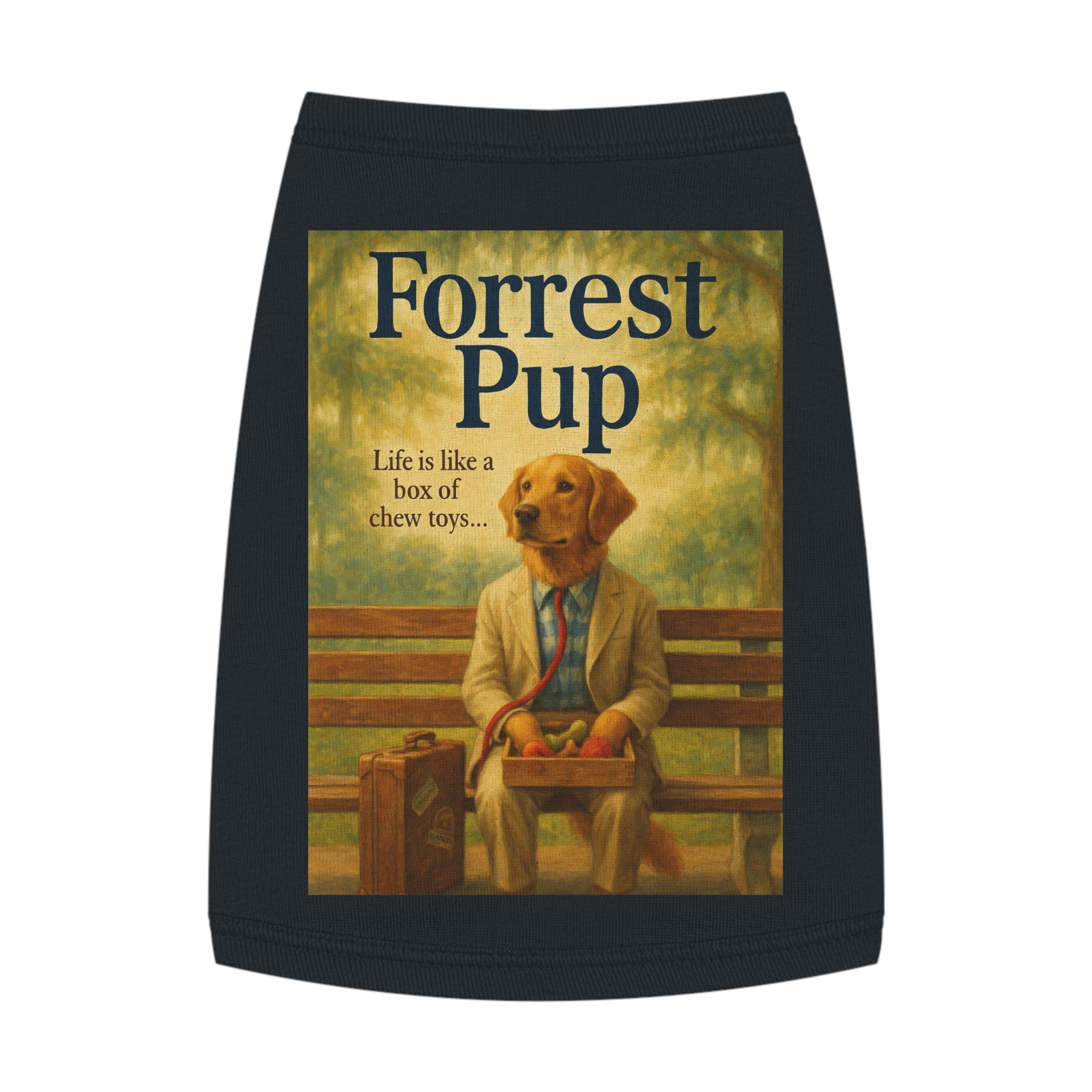 Forrest Pup Pet Tank Top-- Funny Parody Shirt for Dog Lovers