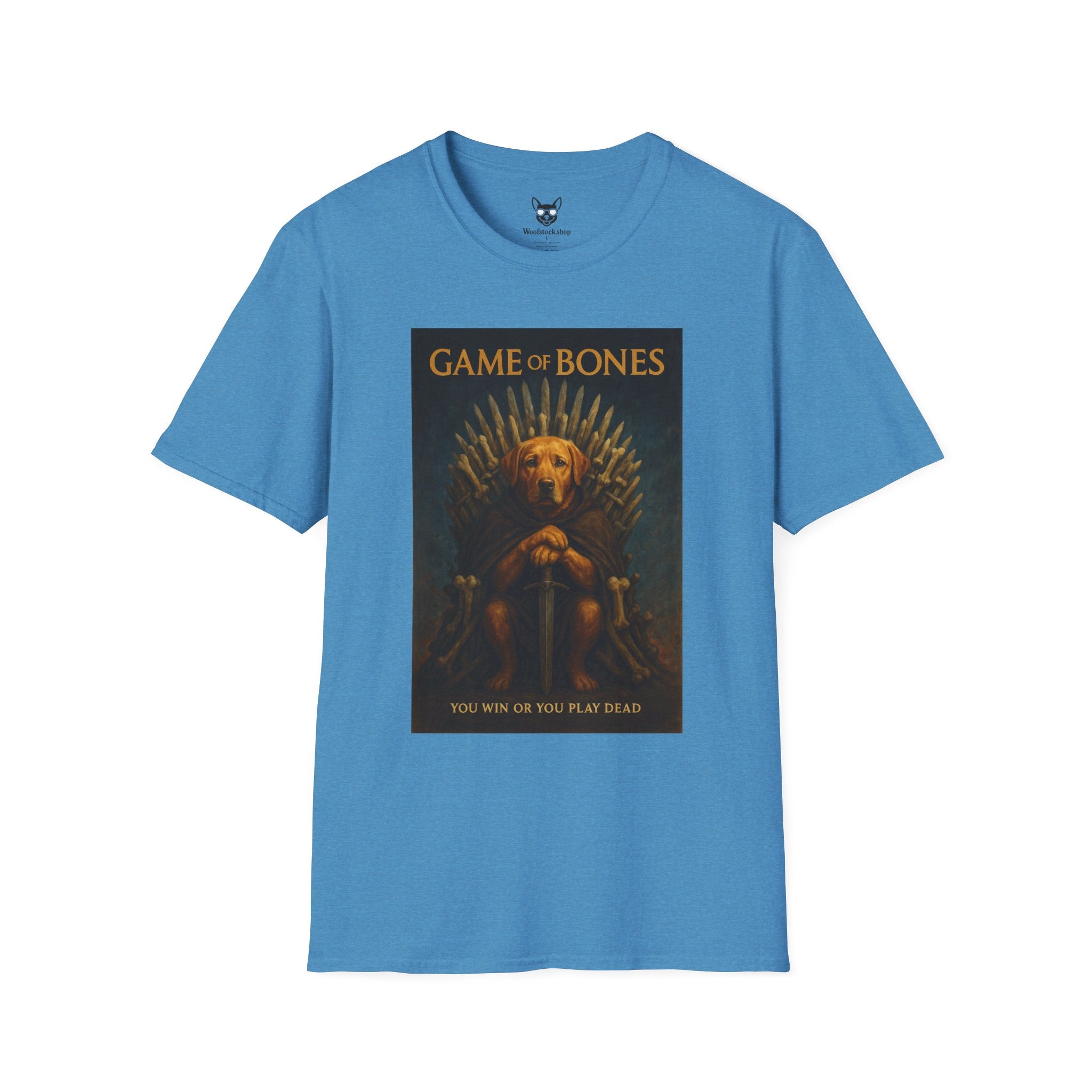 Game of Thrones TV Poster Dog Parody Unisex Softstyle T-Shirt -- Funny Dog Tee for TV and Dog Lovers