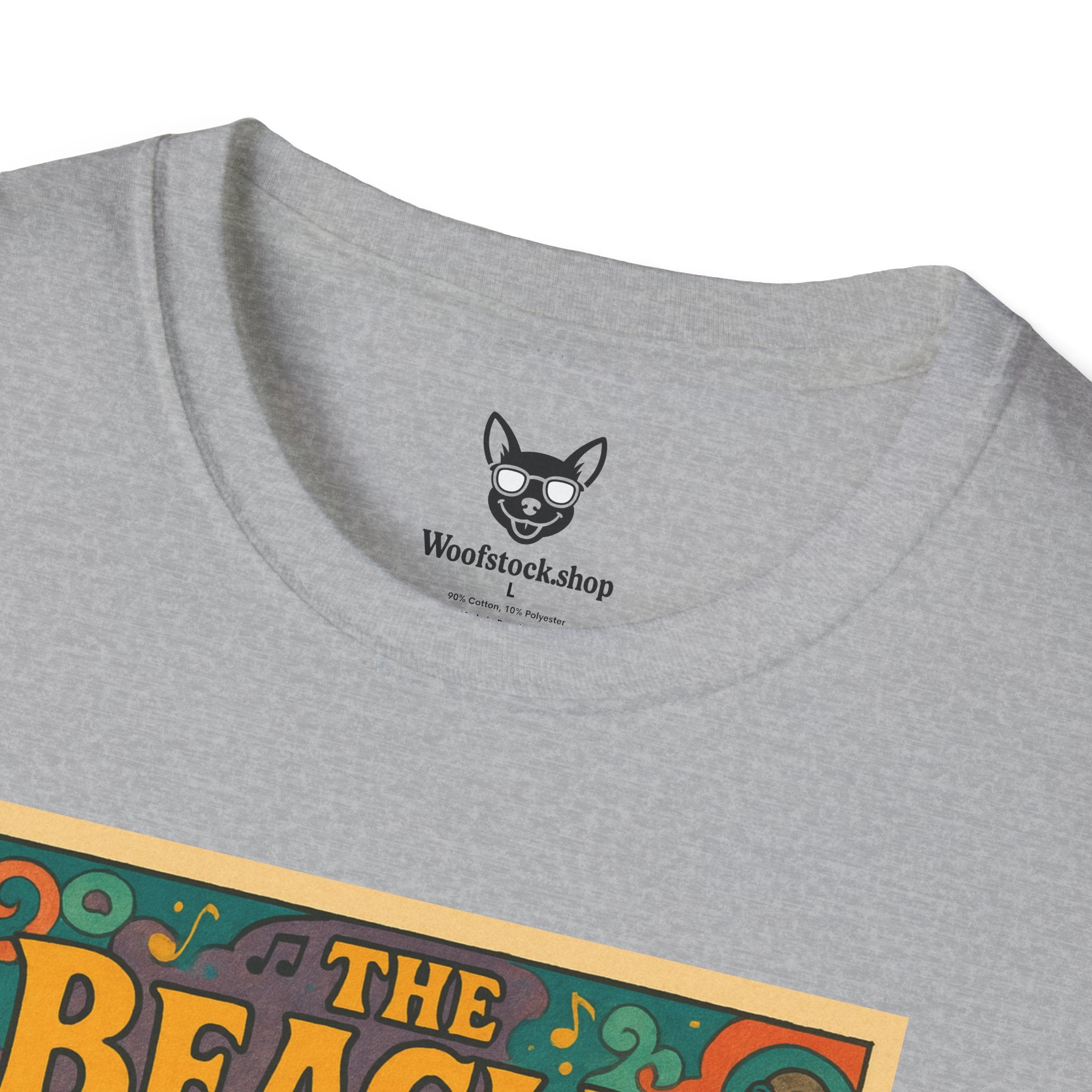 The Beatles Concert Poster Dog Parody Unisex Softstyle T-Shirt -- Funny Dog Concert Tee for Music and Dog Lovers