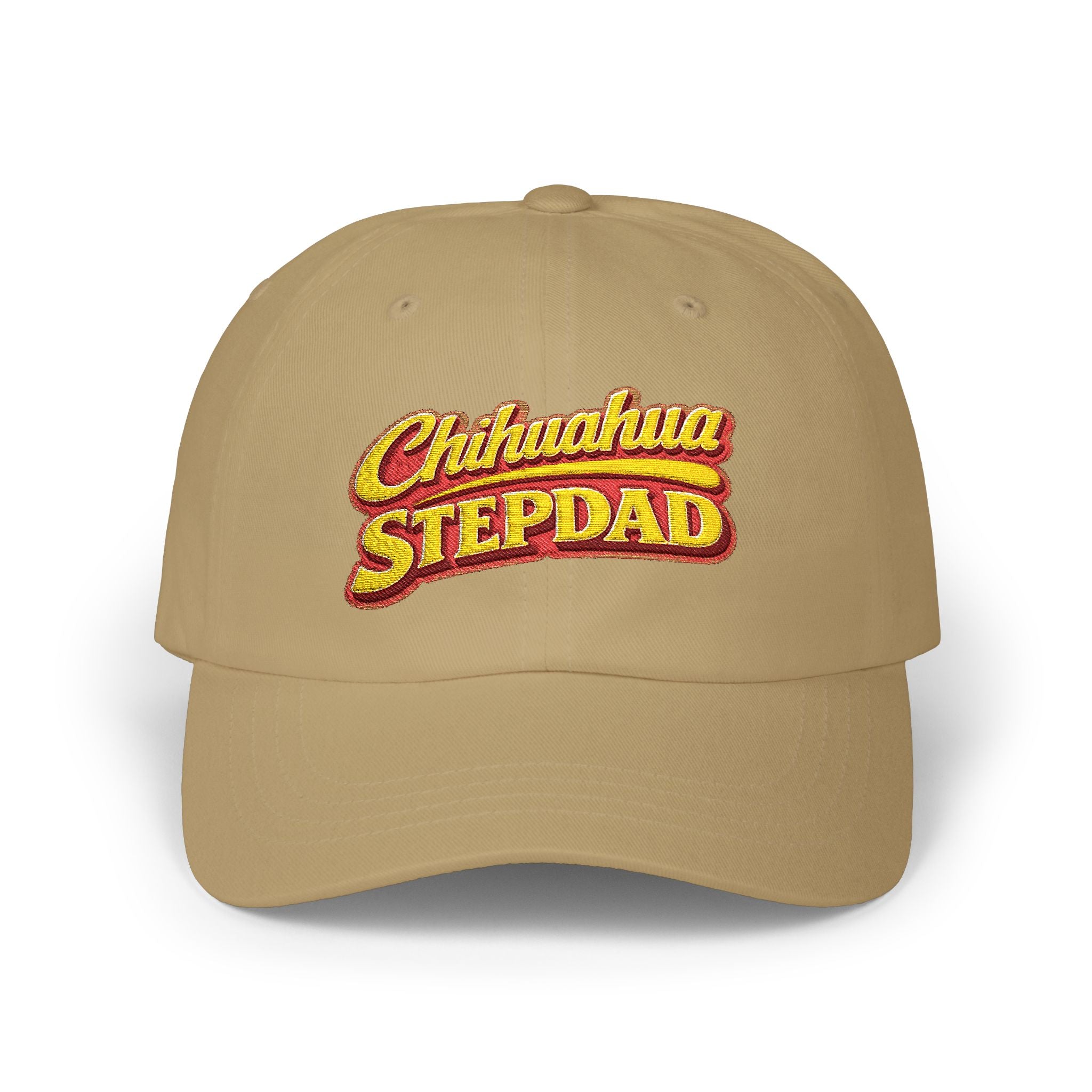 Chihuahua Dachshund Stepdad Dad Cap — Embroidered White Baseball Hat for Dog Lovers