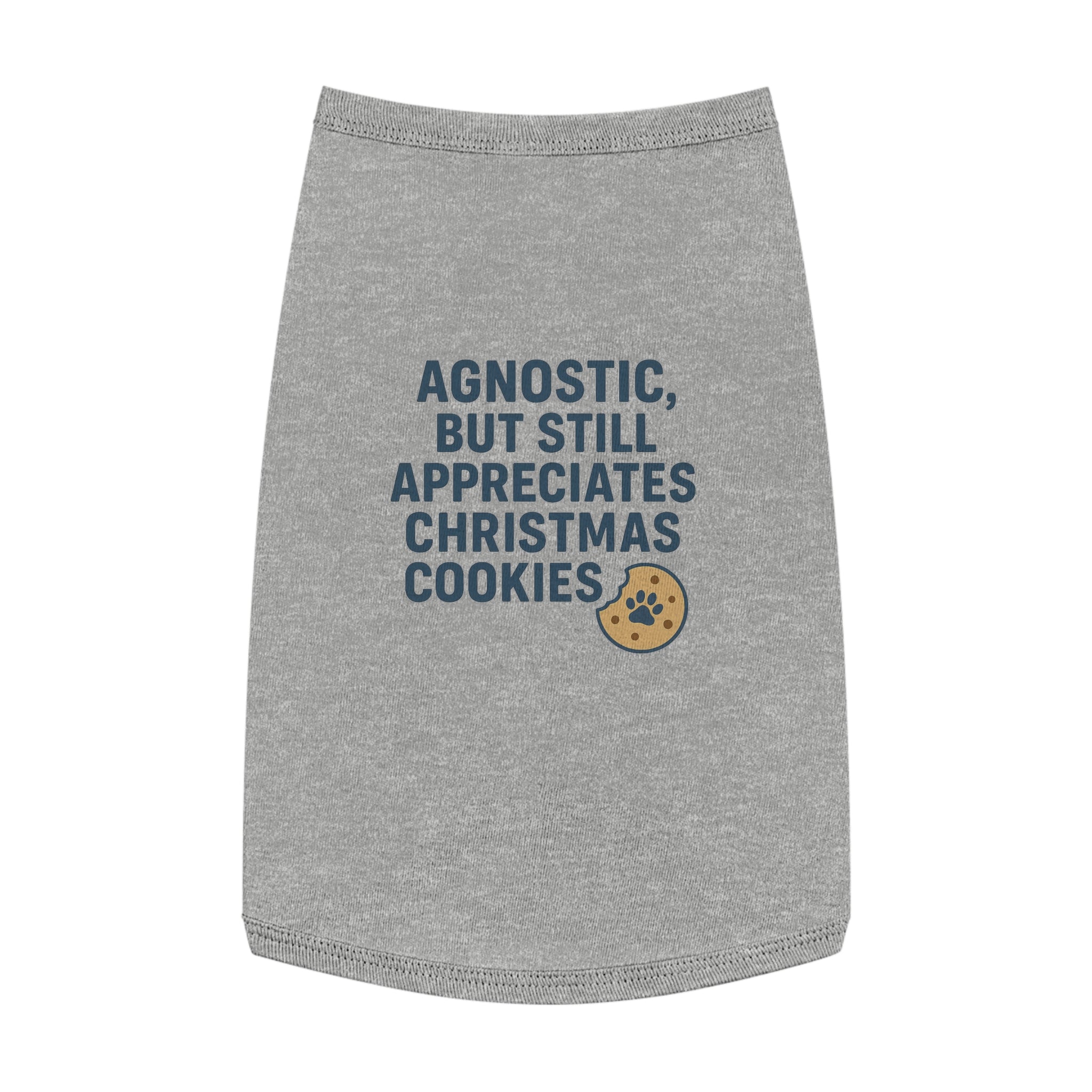 Agnostic, But Still Appreciates Christmas Cookies Dog Tank Top -- Funny Christmas Apparel for Dogs