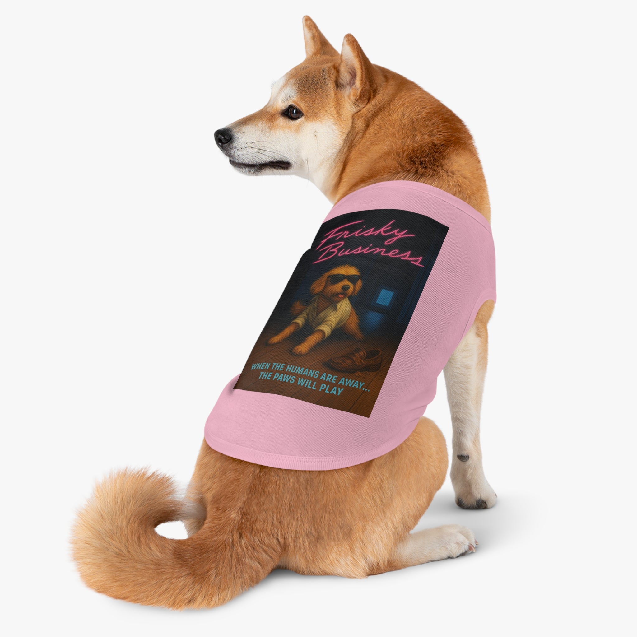 Frisky Business Pet Tank Top-- Funny Parody Shirt for Dog Lovers