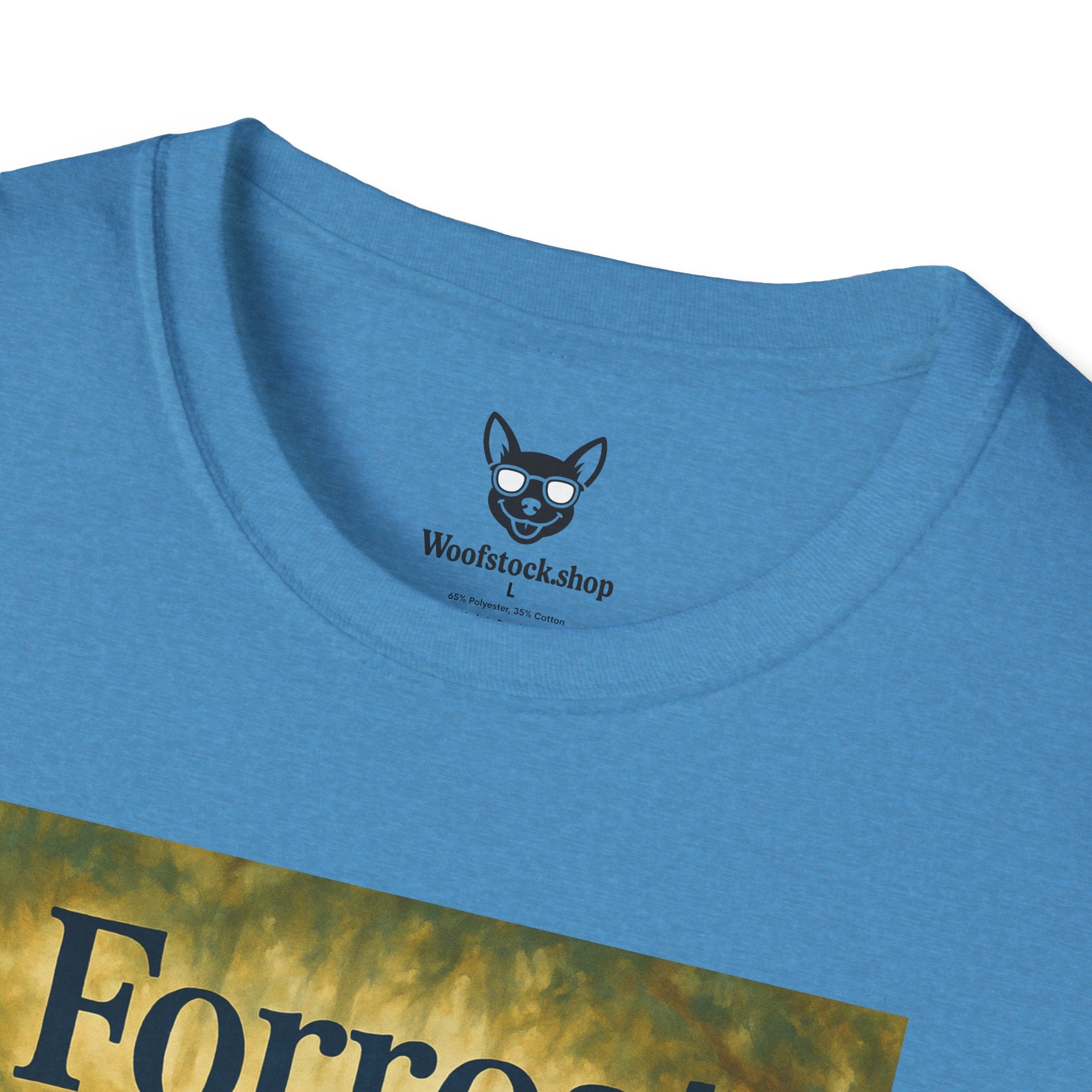 Forrest Gump Movie Poster Dog Parody Unisex Softstyle T-Shirt -- Funny Dog Movie Tee for Film and Dog Lovers