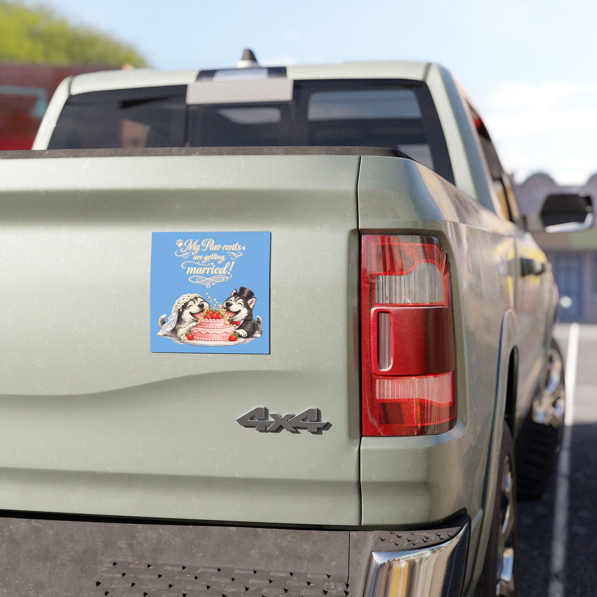 My Paw-rents Are Getting Married! Husky Retriever Wedding Car Magnet