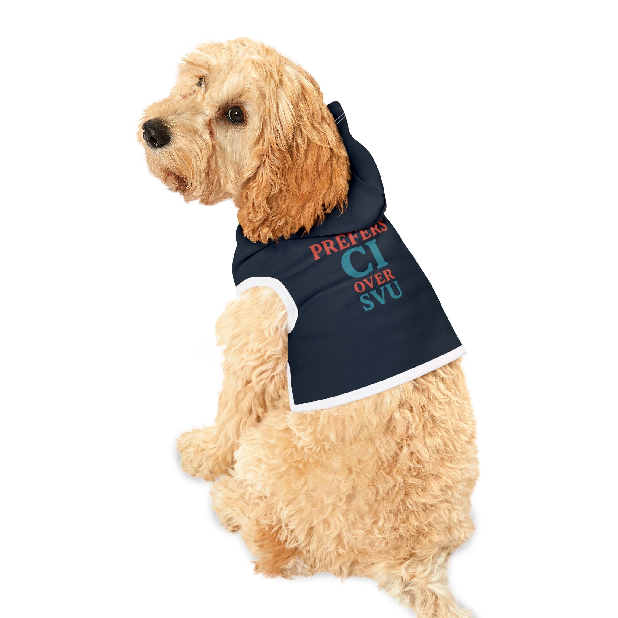 Prefers CI Over SVU Dog Hoodie – Funny Pet Sweatshirt for Crime-Loving Canines