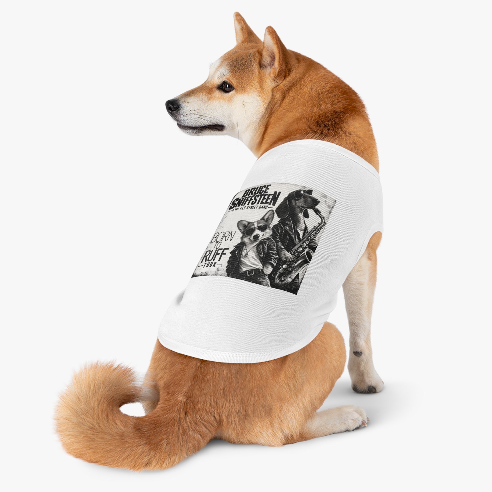 Bruce Sniffsteen Pet Tank Top -- Funny Bruce Springsteen 2026 Tour Shirt Parody