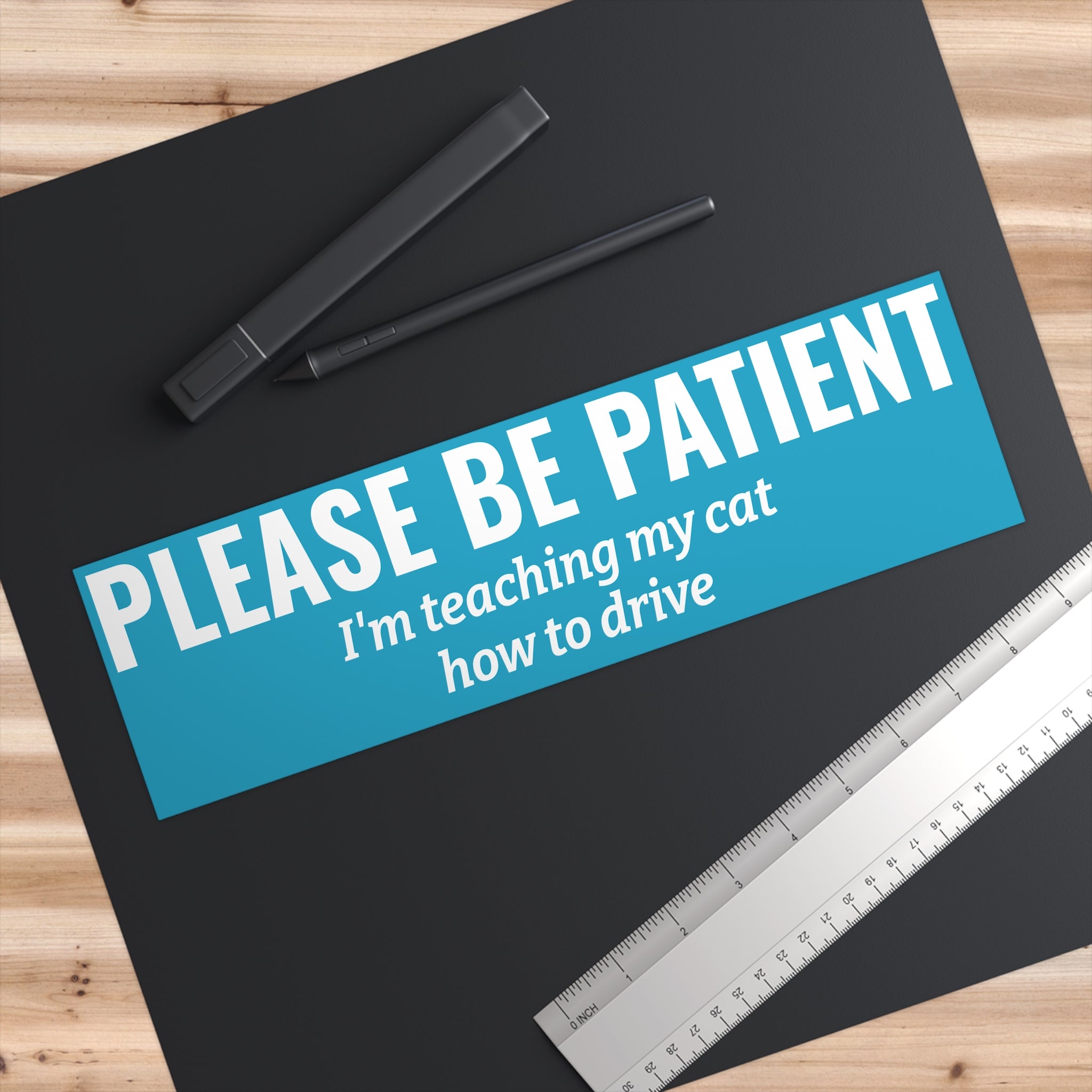 Copy of Please Be Patient Bumper Sticker — "I'm Teaching My Dog How to Drive" Humorous Car Decal (Purple)