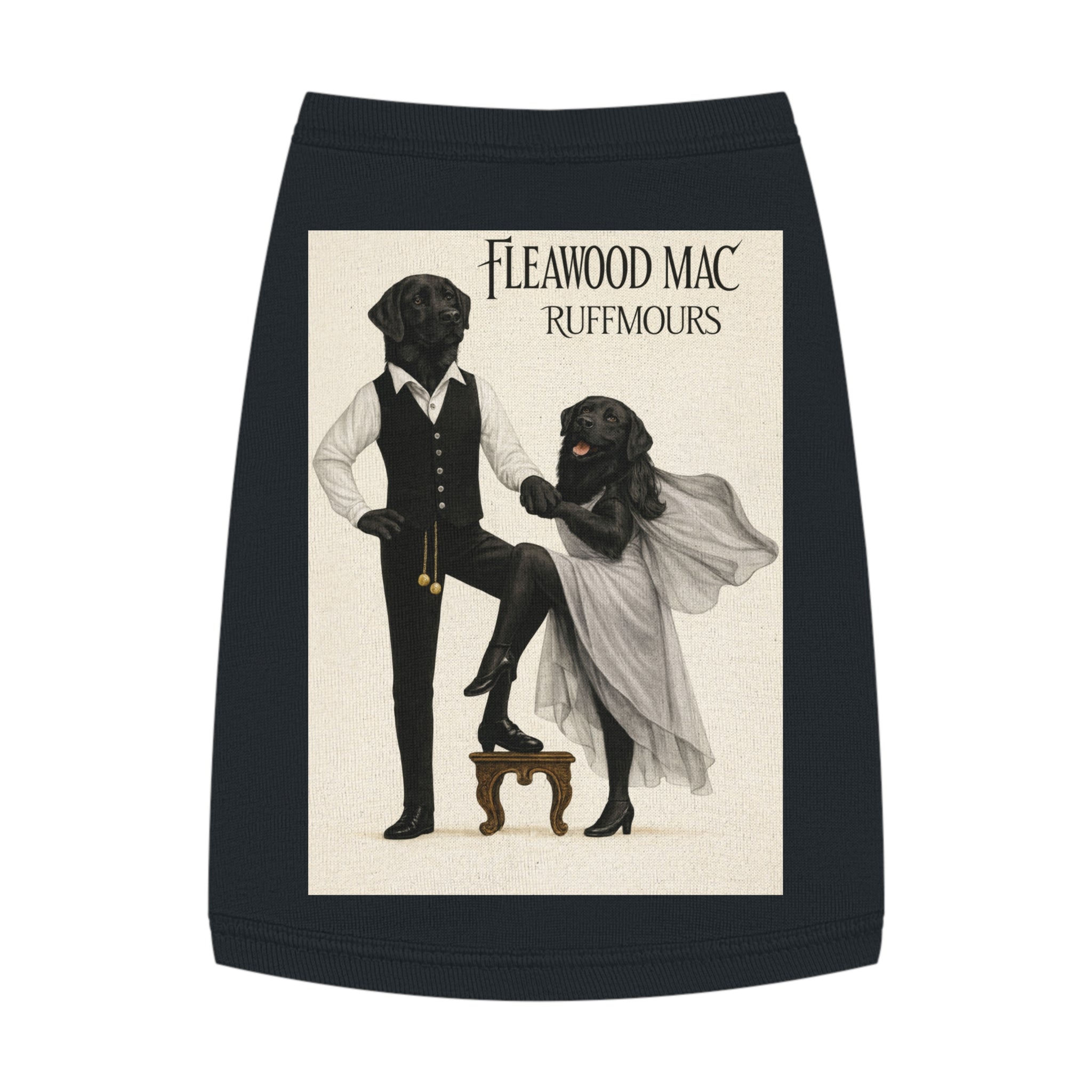 Fleetwoof Mac Ruffmours Pet Tank Top (Black Labs) -- Funny Fleetwood Mac Parody Shirt for Dogs Lovers