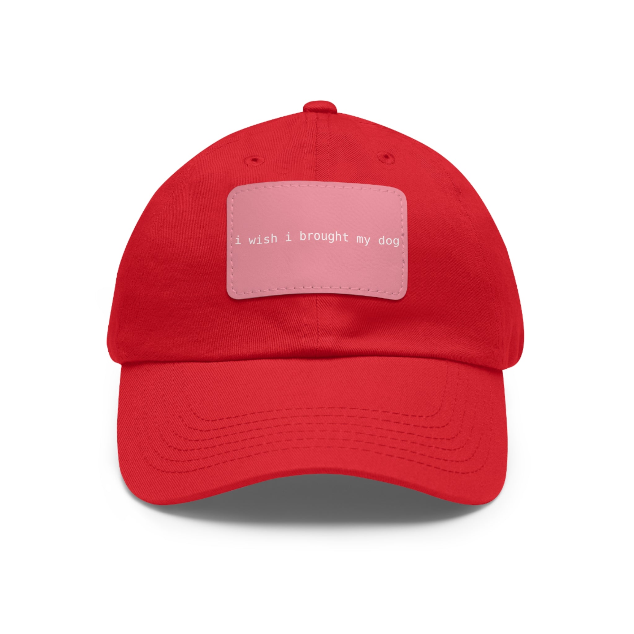 I Wish I Brought My Dog Hat with Patch (Rectangle) -- Funny Hat for Dog Lovers