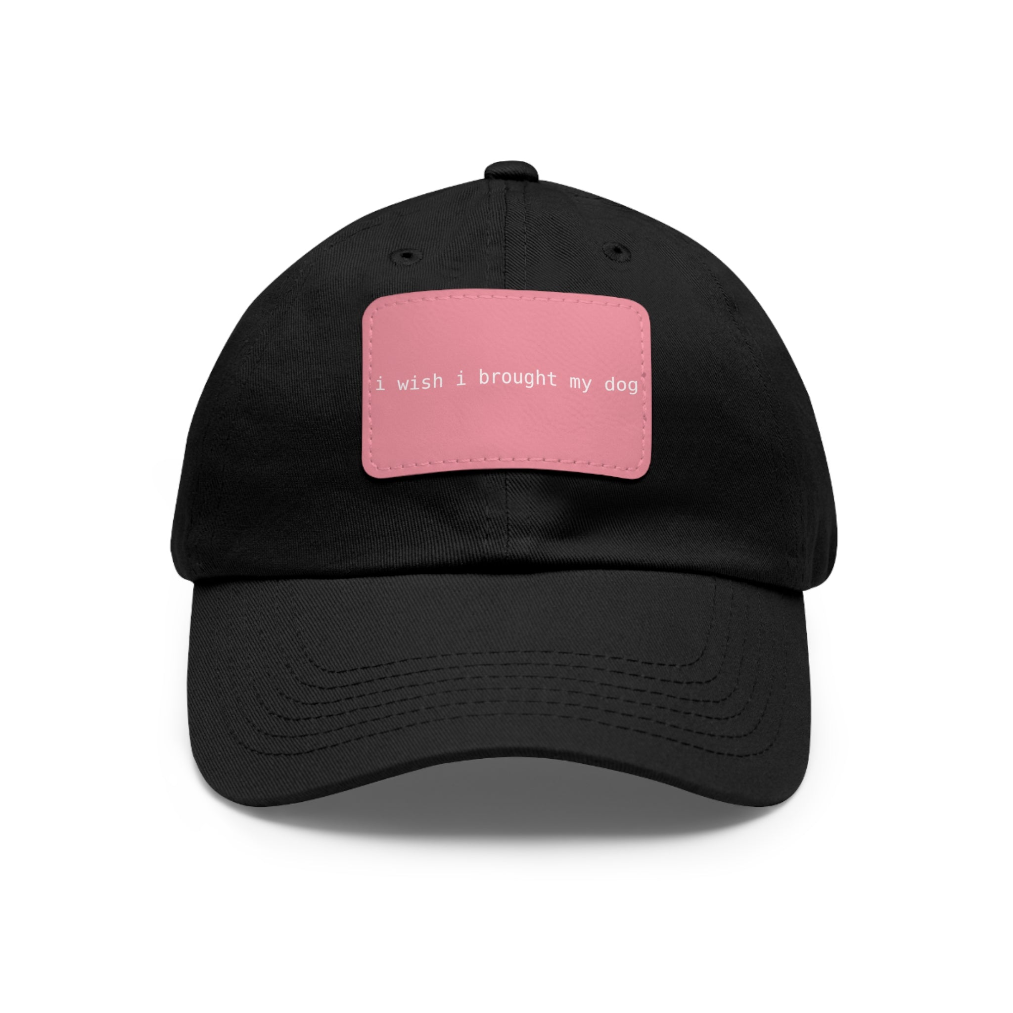 I Wish I Brought My Dog Hat with Patch (Rectangle) -- Funny Hat for Dog Lovers