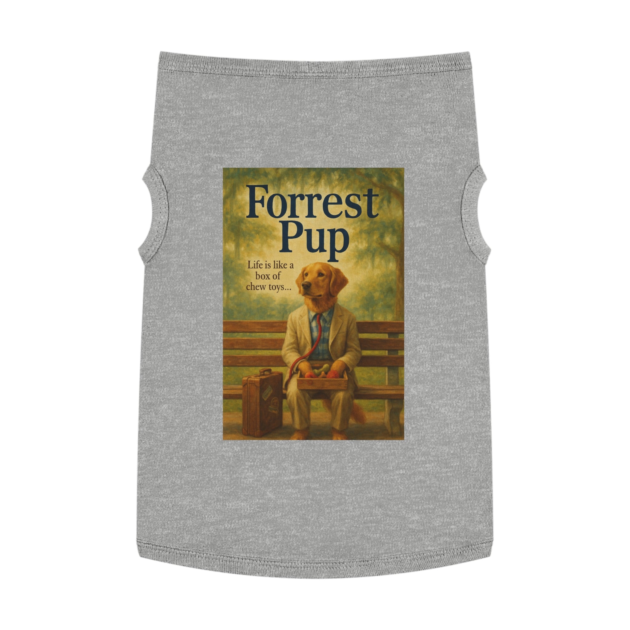 Forrest Pup Pet Tank Top-- Funny Parody Shirt for Dog Lovers