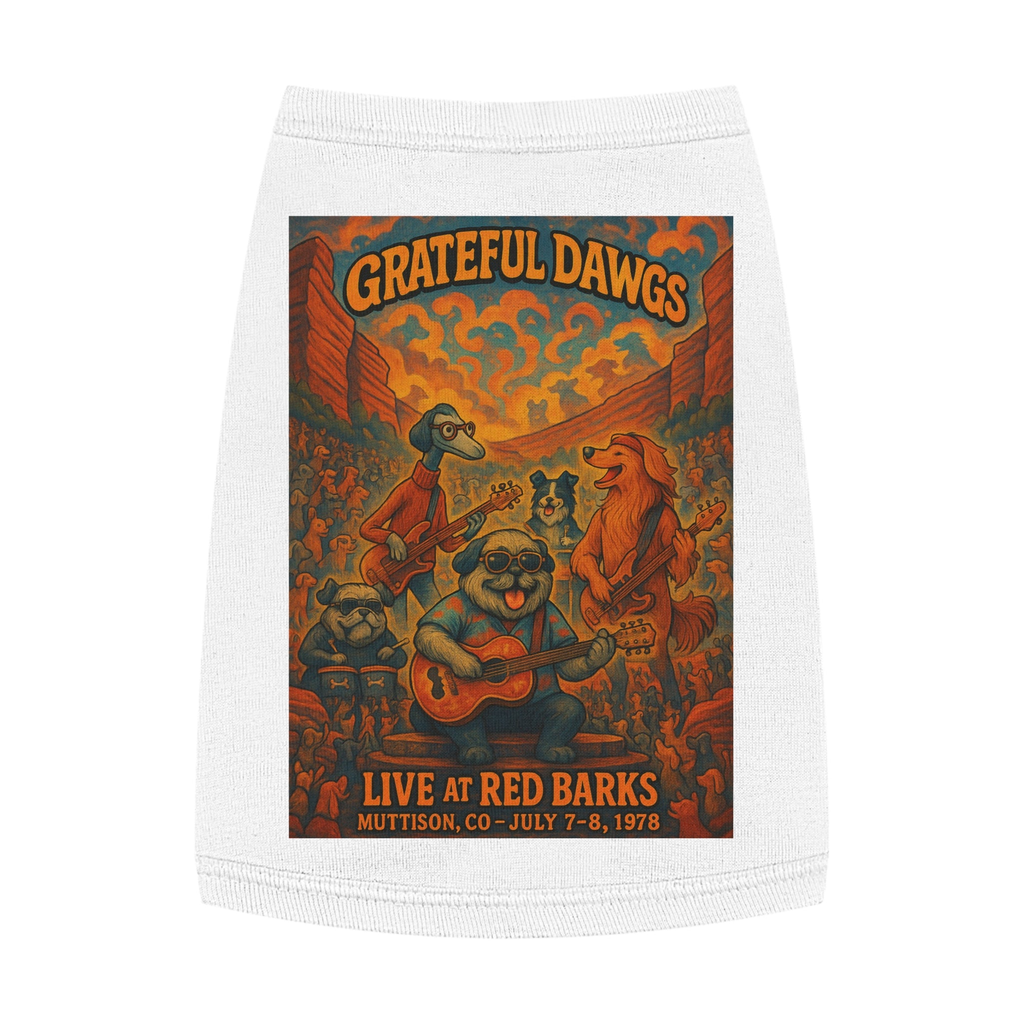 Grateful Dawgs Pet Tank Top-- Funny Parody Concert Shirt for Dog Lovers