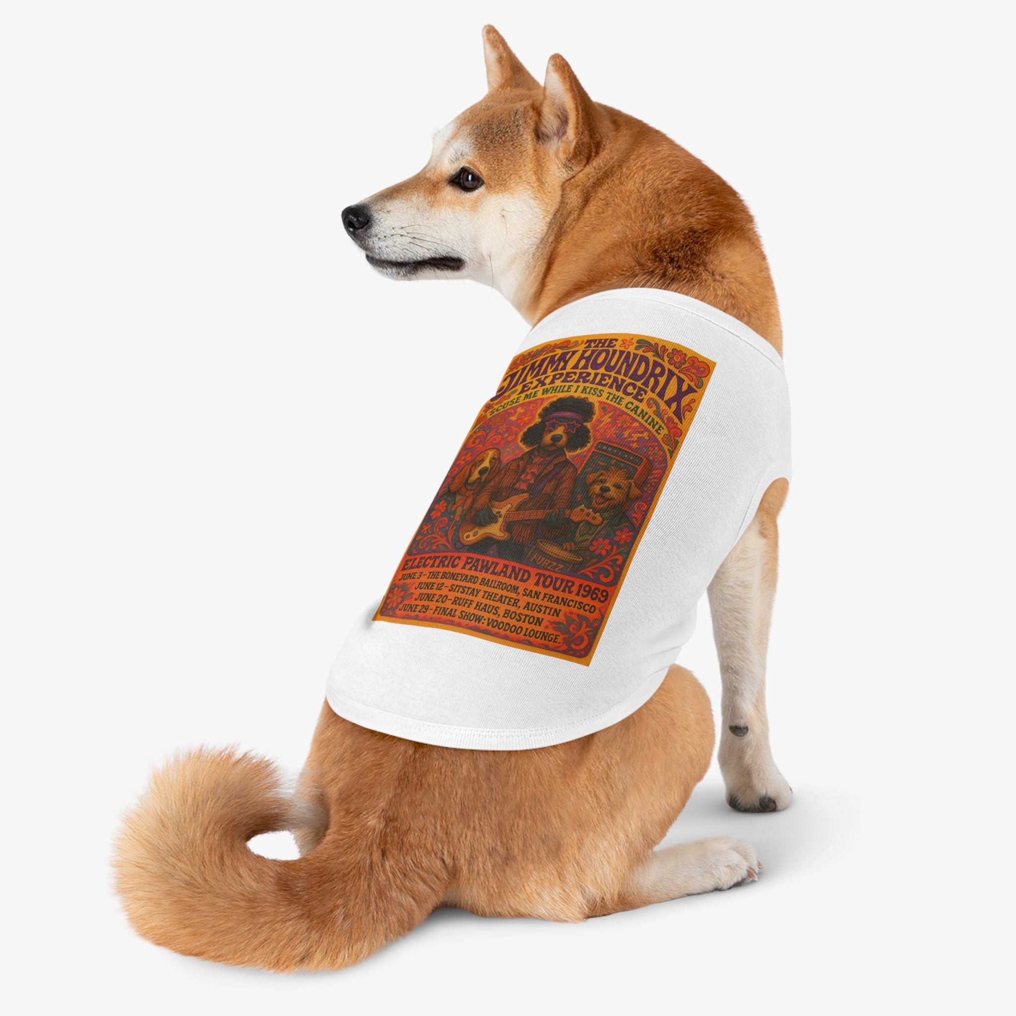 Jimi Houndrix Pet Tank -- Funny Fleetwood Mac Parody Shirt for Dog Lovers