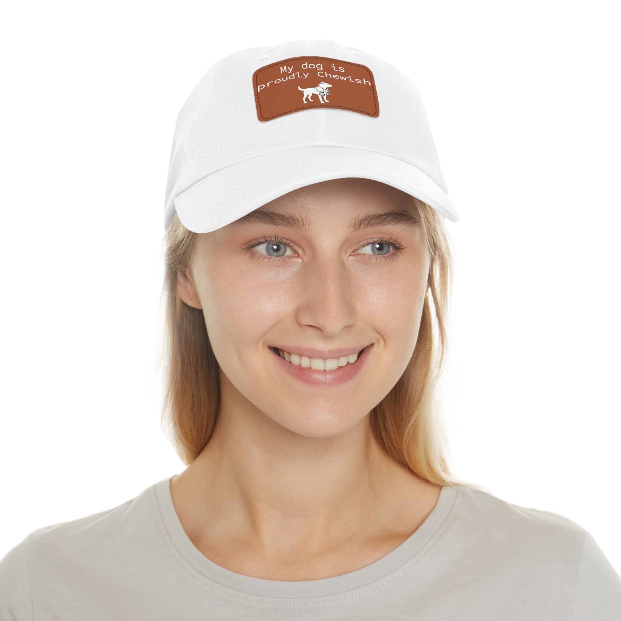 My Dog is Proudly Chewish Hat with patch -- Funny Hat for Dog Lovers