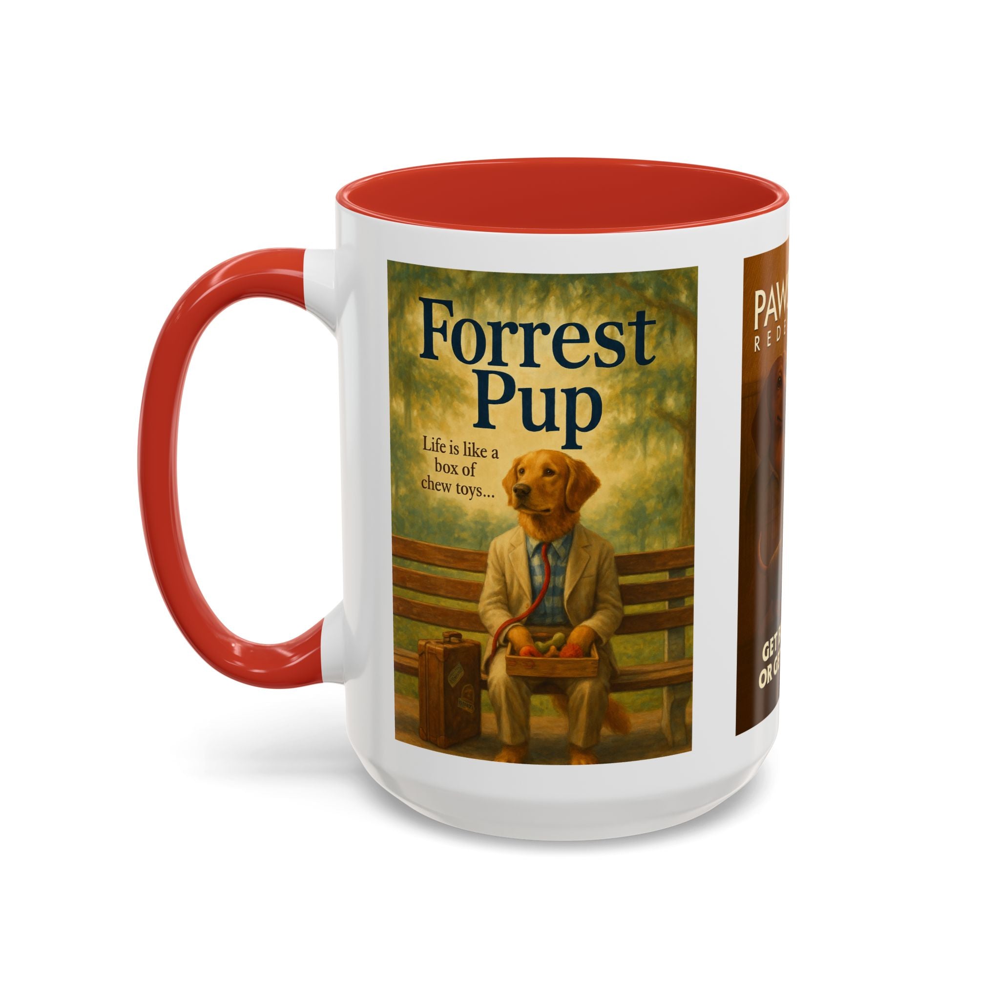 90s Movie Classics Dog Parody Mug – Funny Gift for Forrest Gump, Shawshank Redemption, and Pulp Fiction Fans