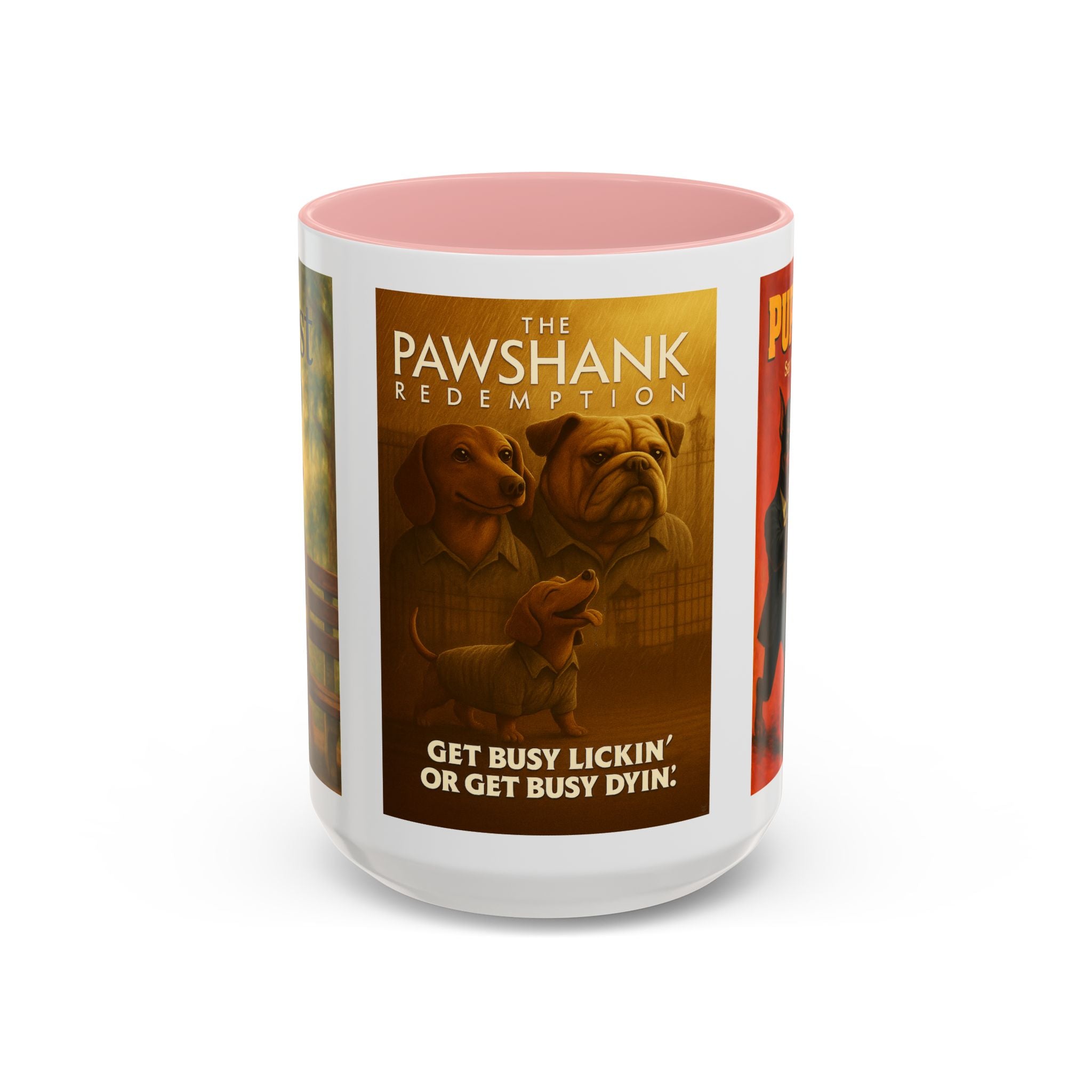 90s Movie Classics Dog Parody Mug – Funny Gift for Forrest Gump, Shawshank Redemption, and Pulp Fiction Fans