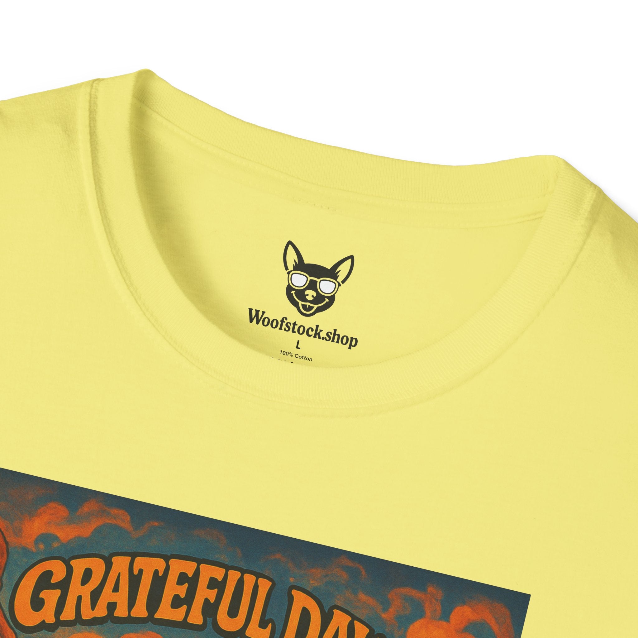 Grateful Dead Concert Poster Dog Parody Unisex Softstyle T-Shirt – Funny Tee for Music and Dog Lovers