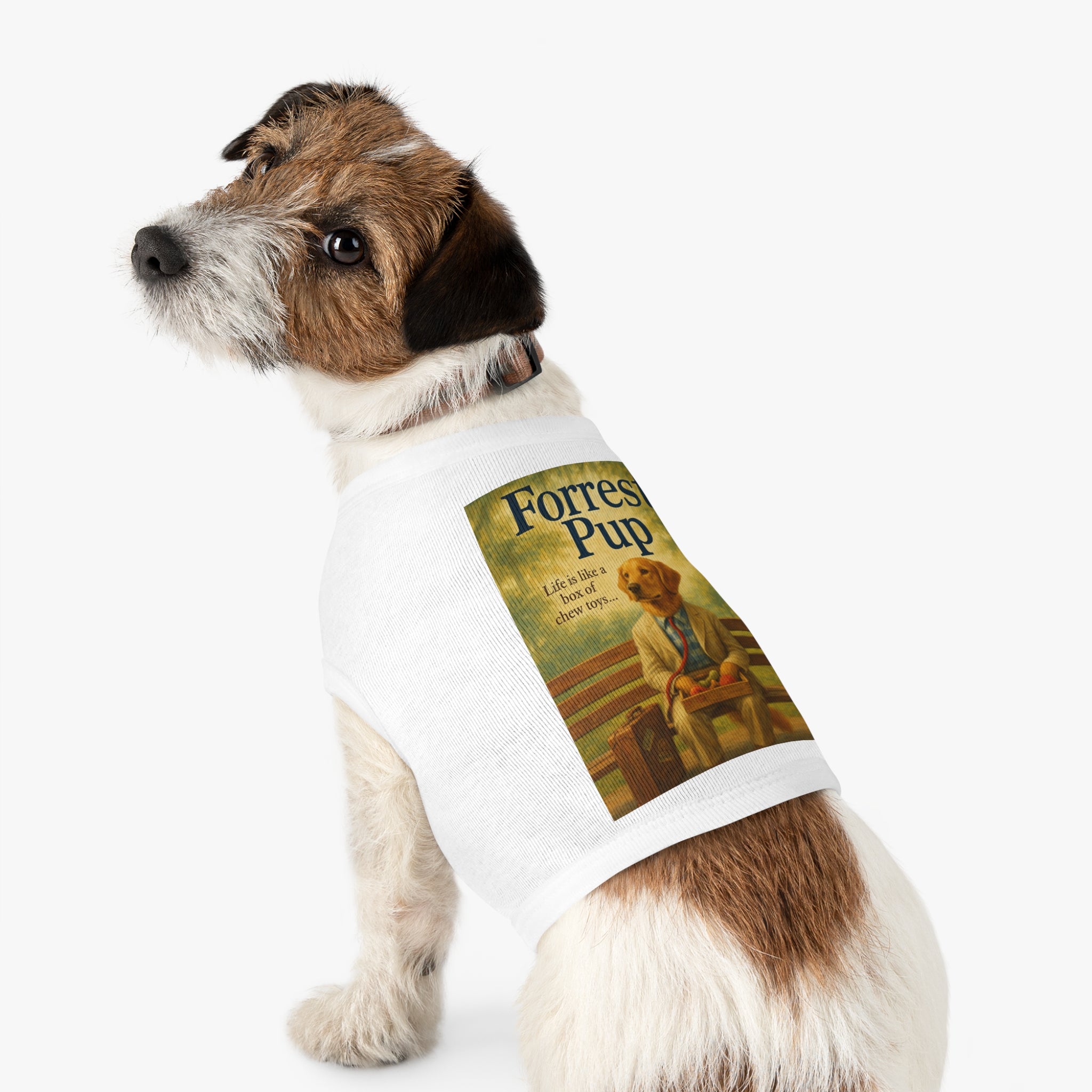 Forrest Pup Pet Tank Top-- Funny Parody Shirt for Dog Lovers