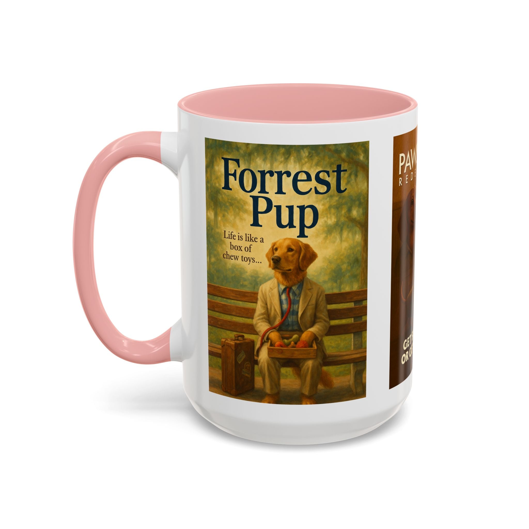 90s Movie Classics Dog Parody Mug – Funny Gift for Forrest Gump, Shawshank Redemption, and Pulp Fiction Fans