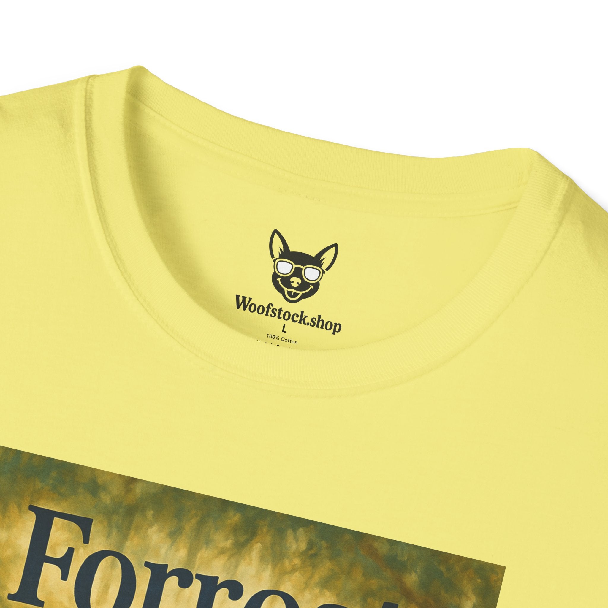 Forrest Gump Movie Poster Dog Parody Unisex Softstyle T-Shirt -- Funny Dog Movie Tee for Film and Dog Lovers