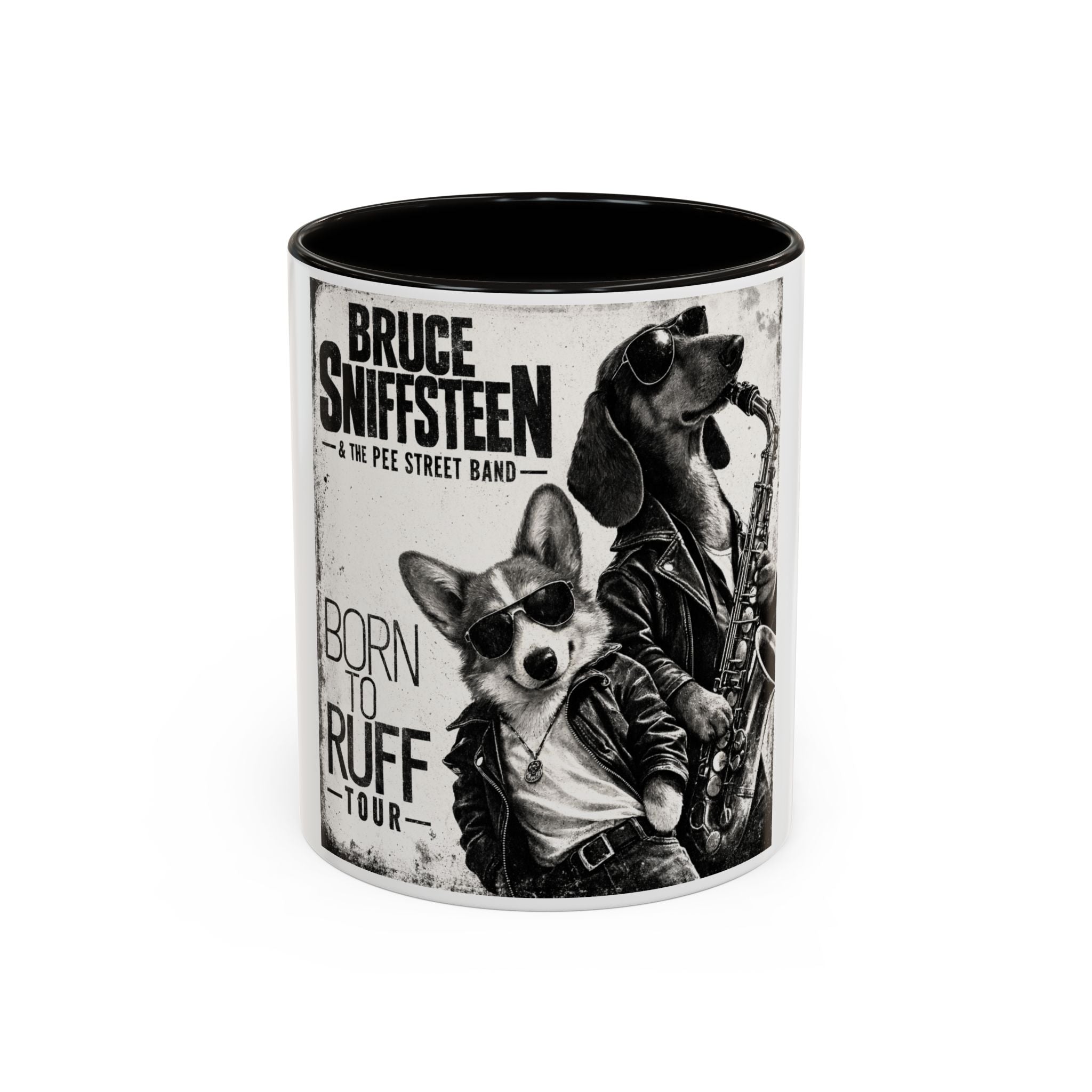 Bruce Sniffsteen & the Pee Street Band Coffee Mug -- Funny Bruce Springsteen 2026 Tour Mug Parody