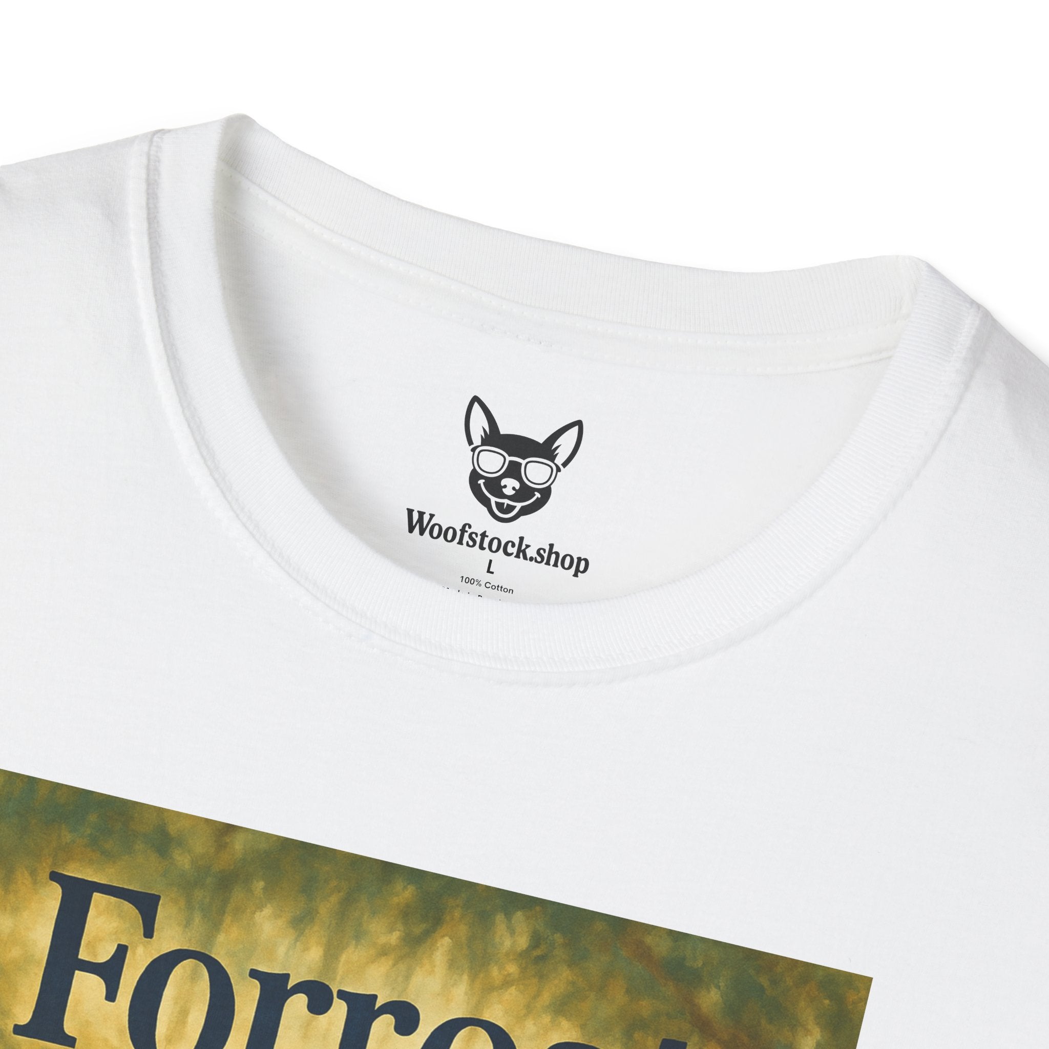 Forrest Gump Movie Poster Dog Parody Unisex Softstyle T-Shirt -- Funny Dog Movie Tee for Film and Dog Lovers