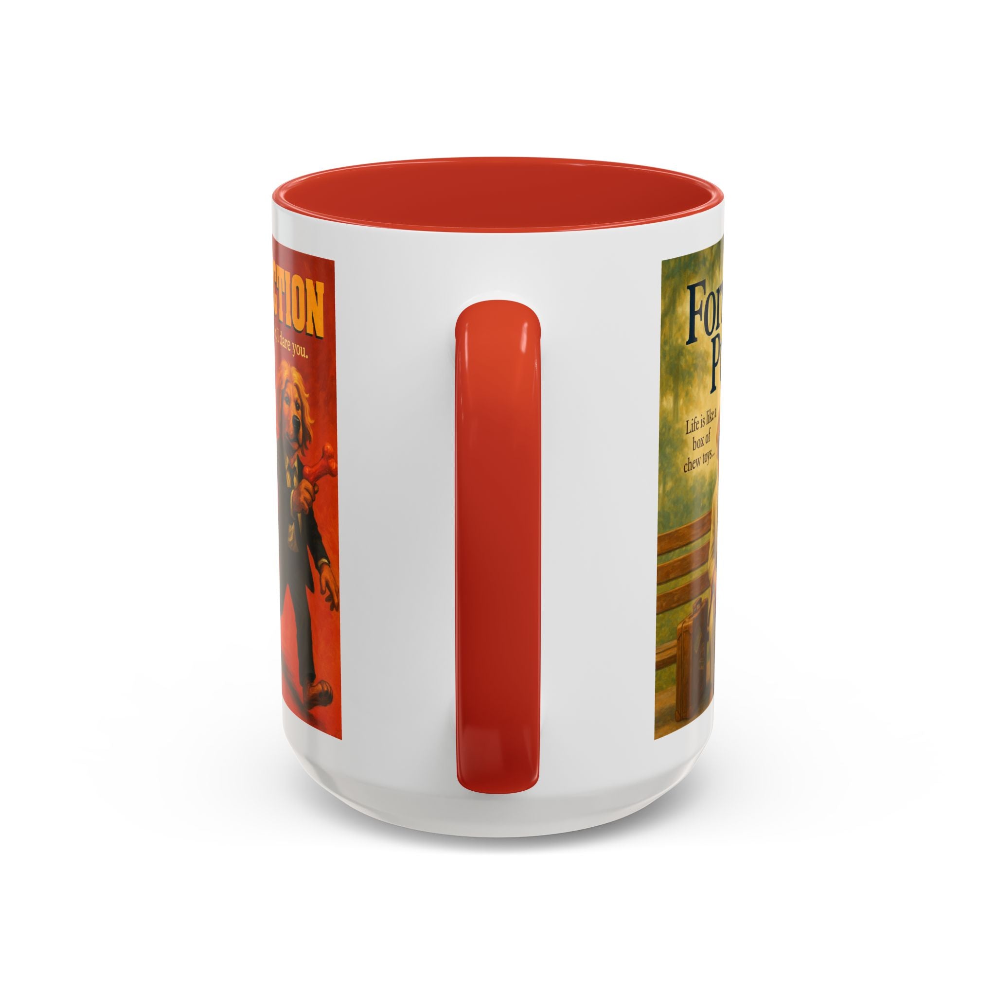 90s Movie Classics Dog Parody Mug – Funny Gift for Forrest Gump, Shawshank Redemption, and Pulp Fiction Fans