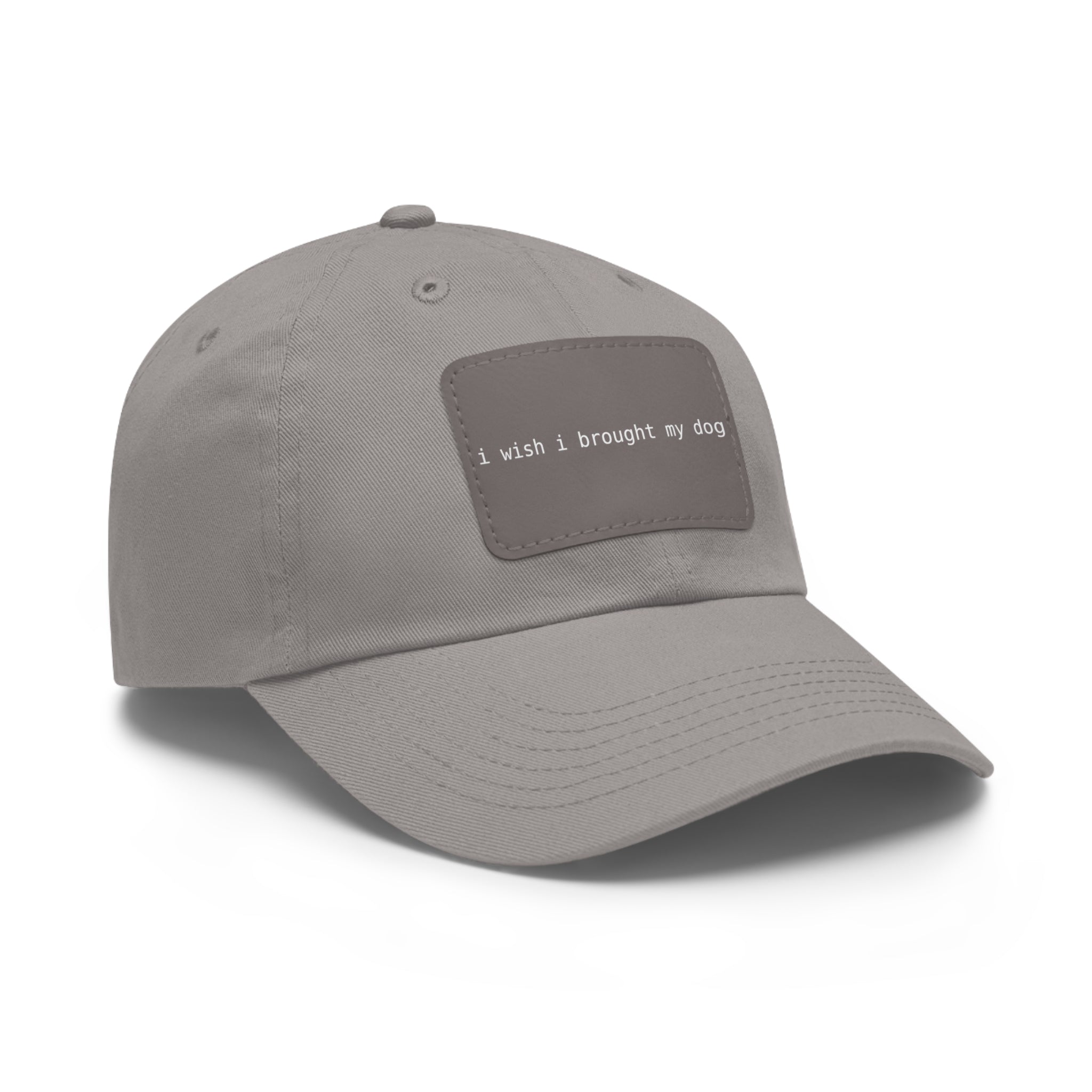 I Wish I Brought My Dog Hat with Patch (Rectangle) -- Funny Hat for Dog Lovers