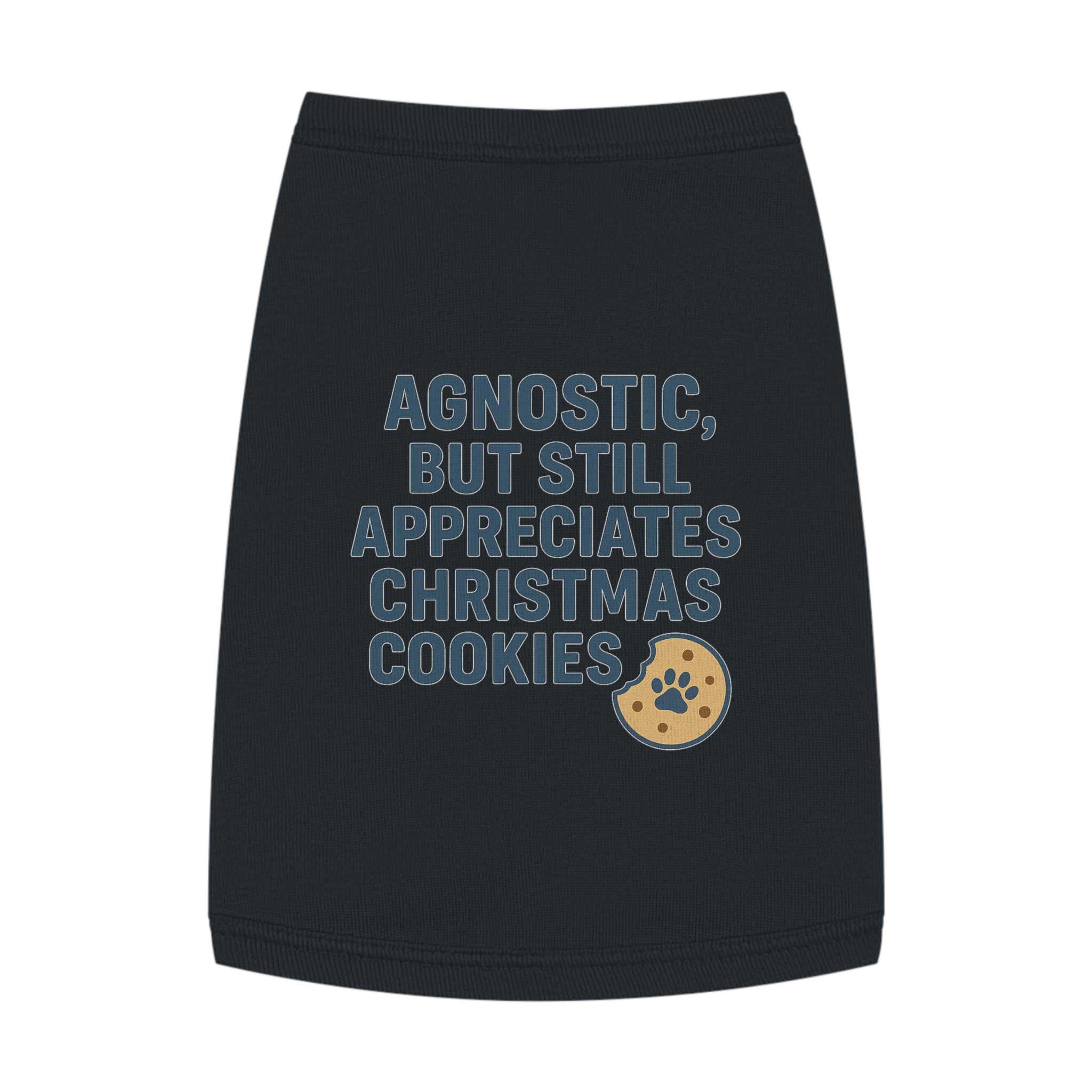 Agnostic, But Still Appreciates Christmas Cookies Dog Tank Top -- Funny Christmas Apparel for Dogs