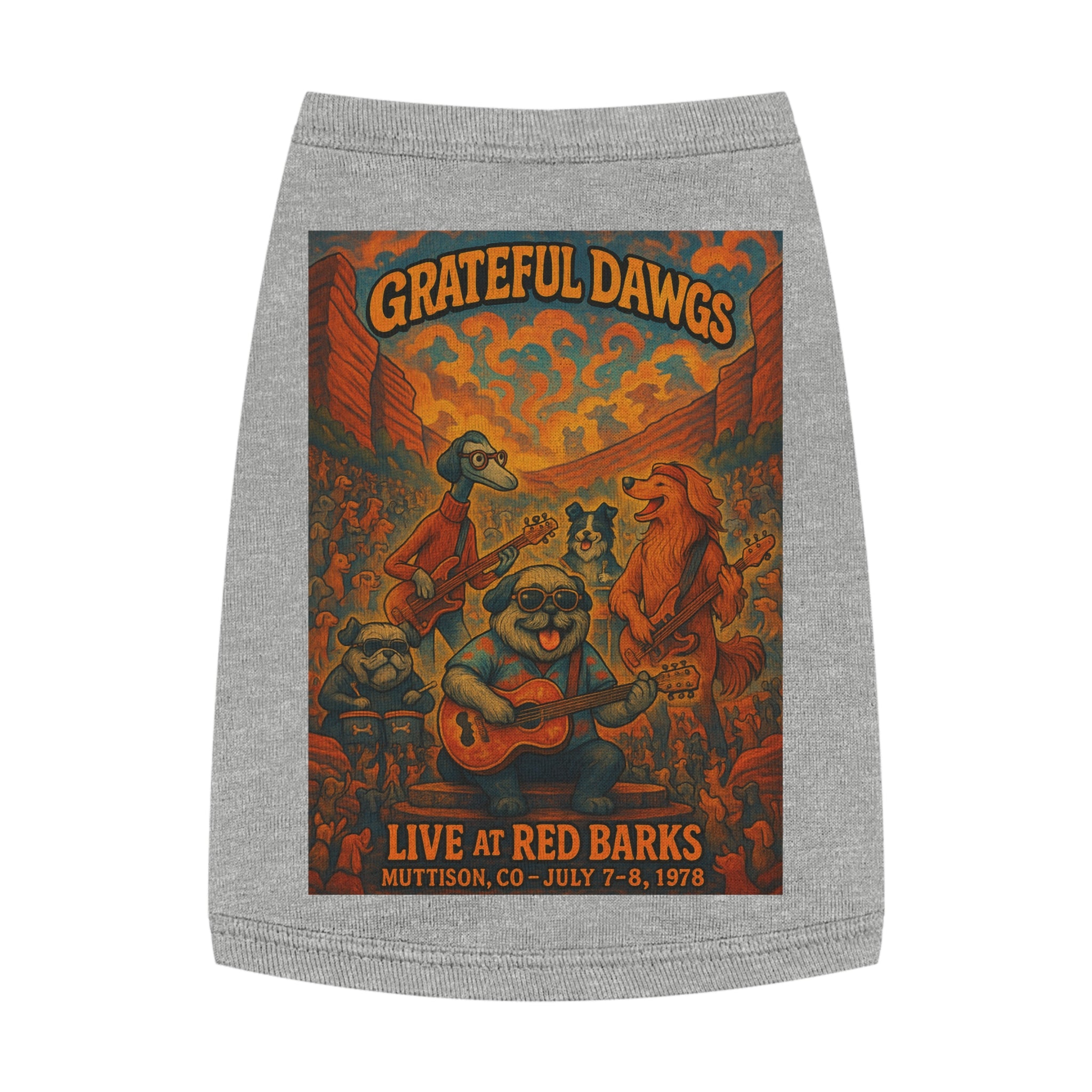 Grateful Dawgs Pet Tank Top-- Funny Parody Concert Shirt for Dog Lovers