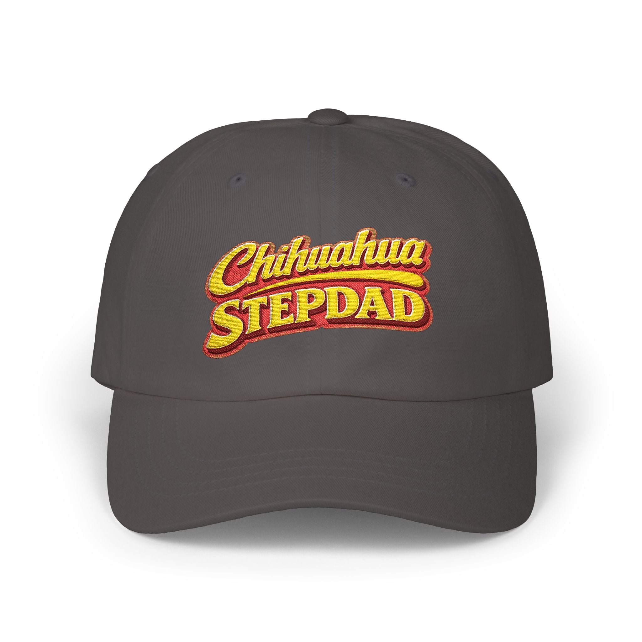 Chihuahua Dachshund Stepdad Dad Cap — Embroidered White Baseball Hat for Dog Lovers