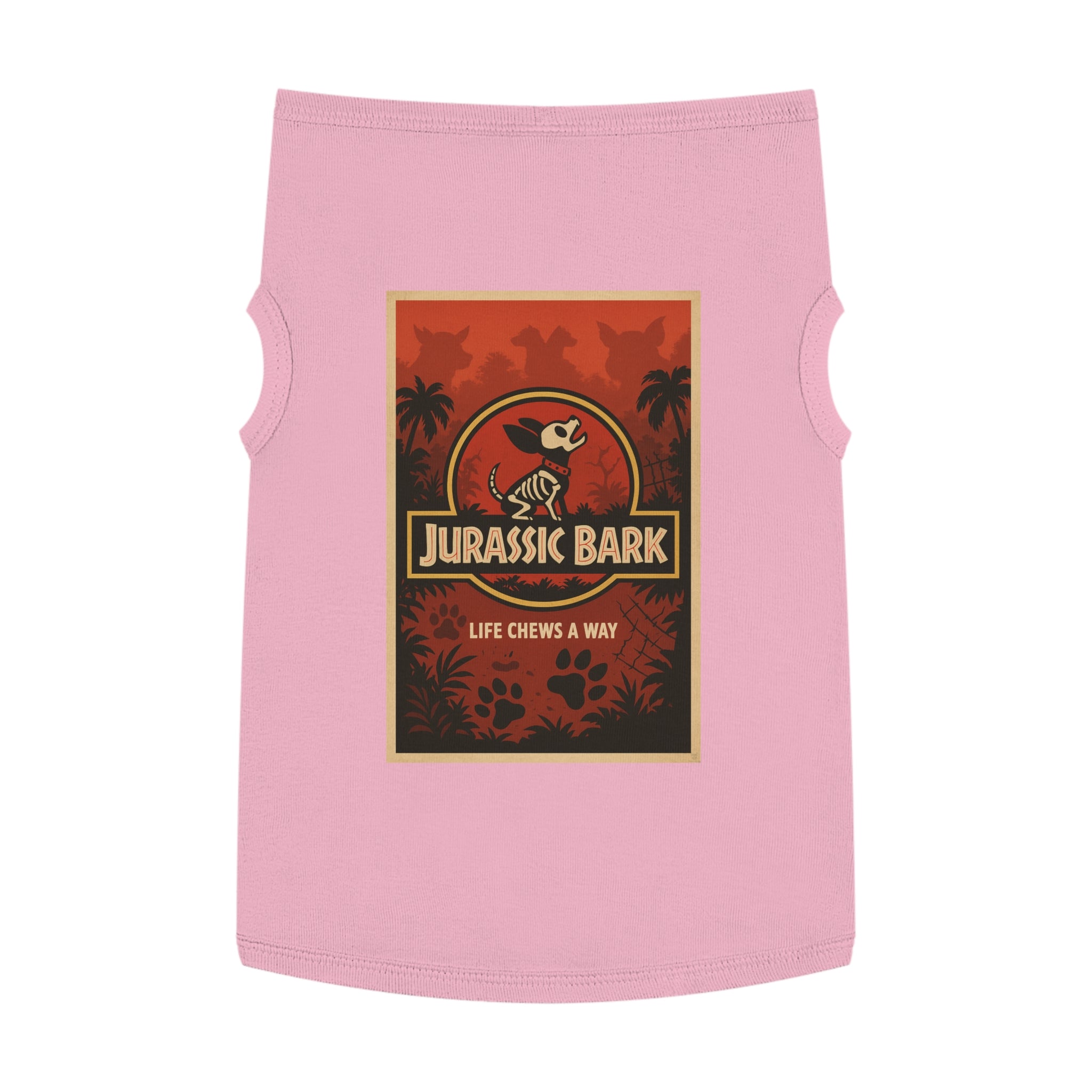 Jurassic Bark Pet Tank Top-- Funny "Jurassic Park" Parody Shirt for Dog Lovers