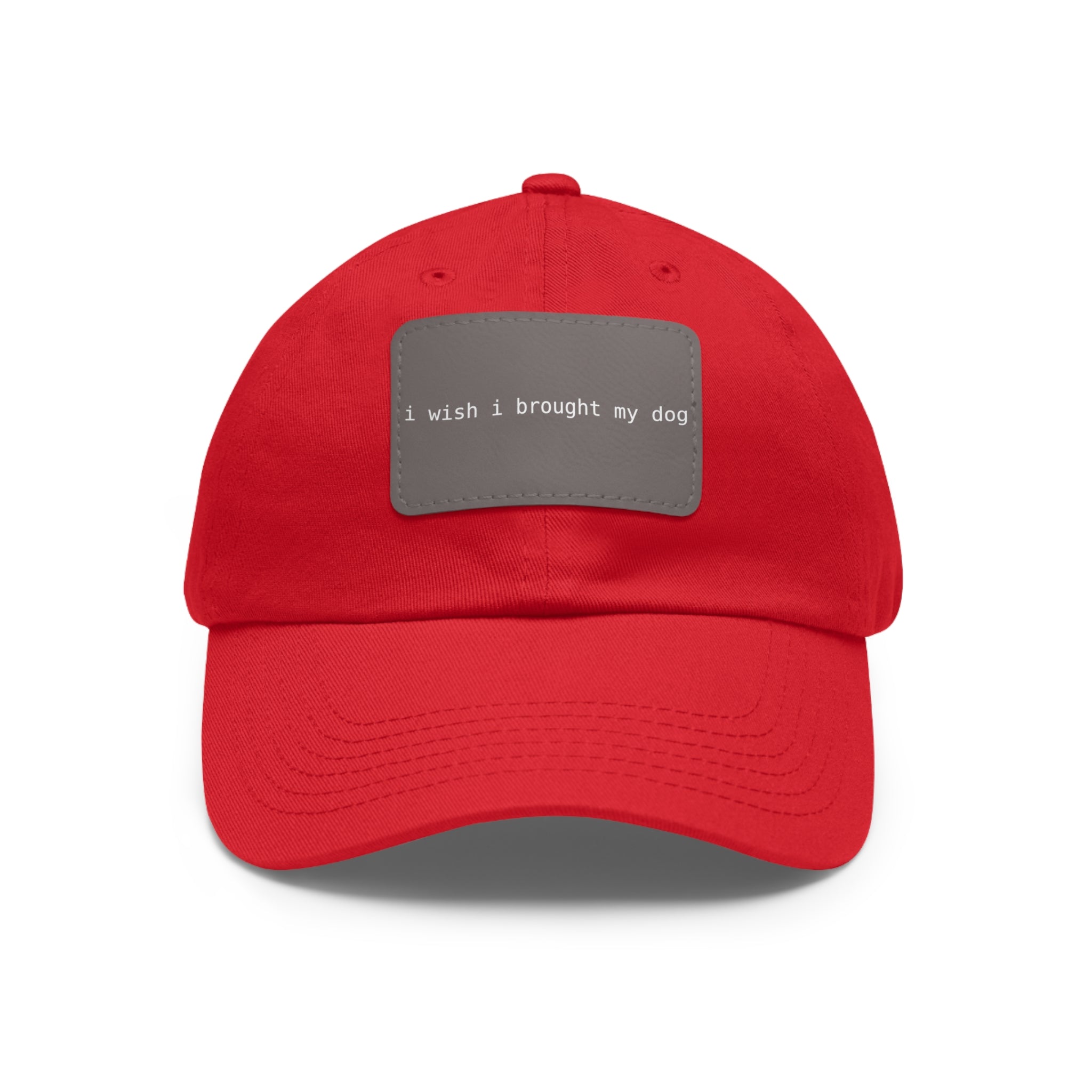 I Wish I Brought My Dog Hat with Patch (Rectangle) -- Funny Hat for Dog Lovers