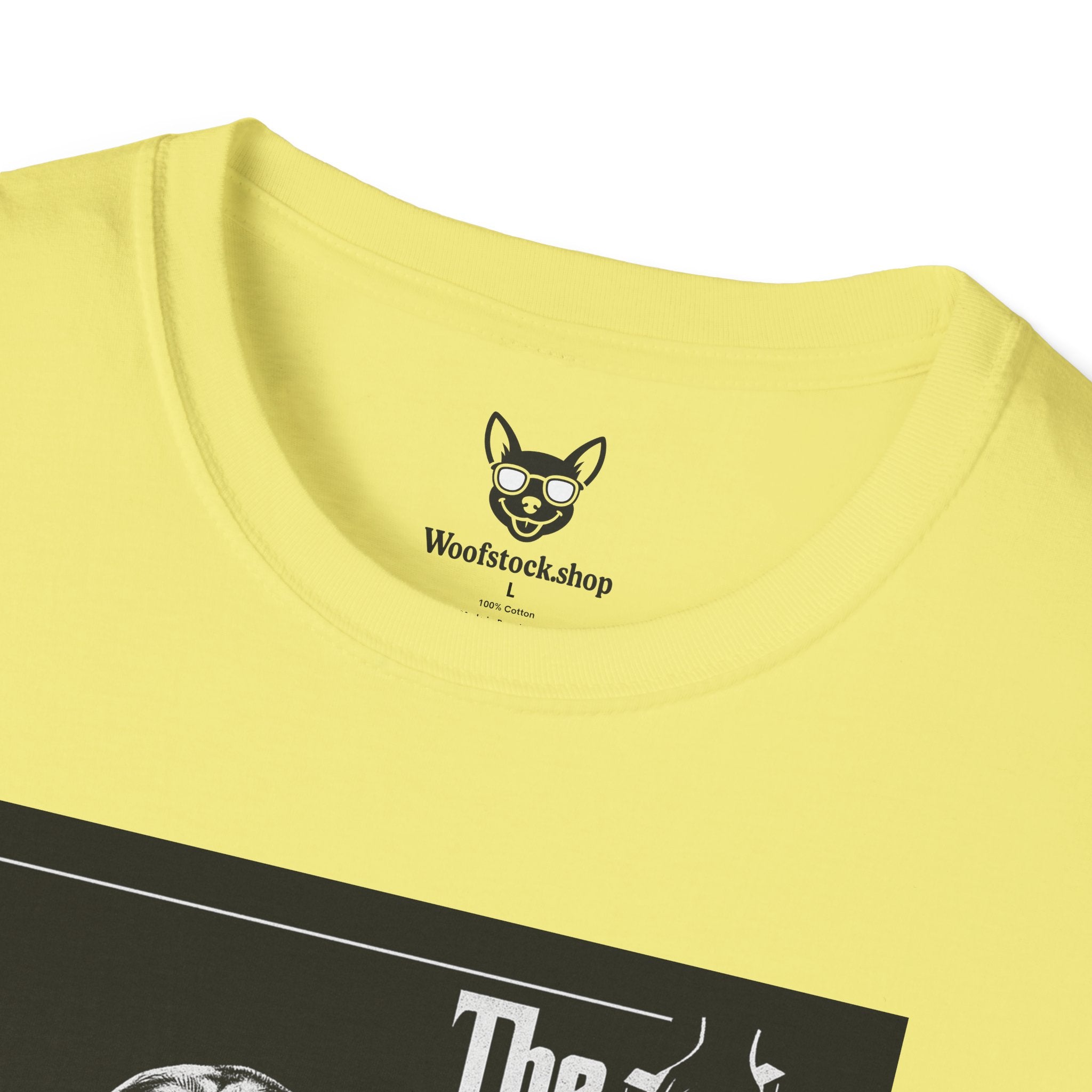 The Godfather Movie Poster Dog Parody Unisex Softstyle T-Shirt – Funny Movie Tee for Film and Dog Lovers