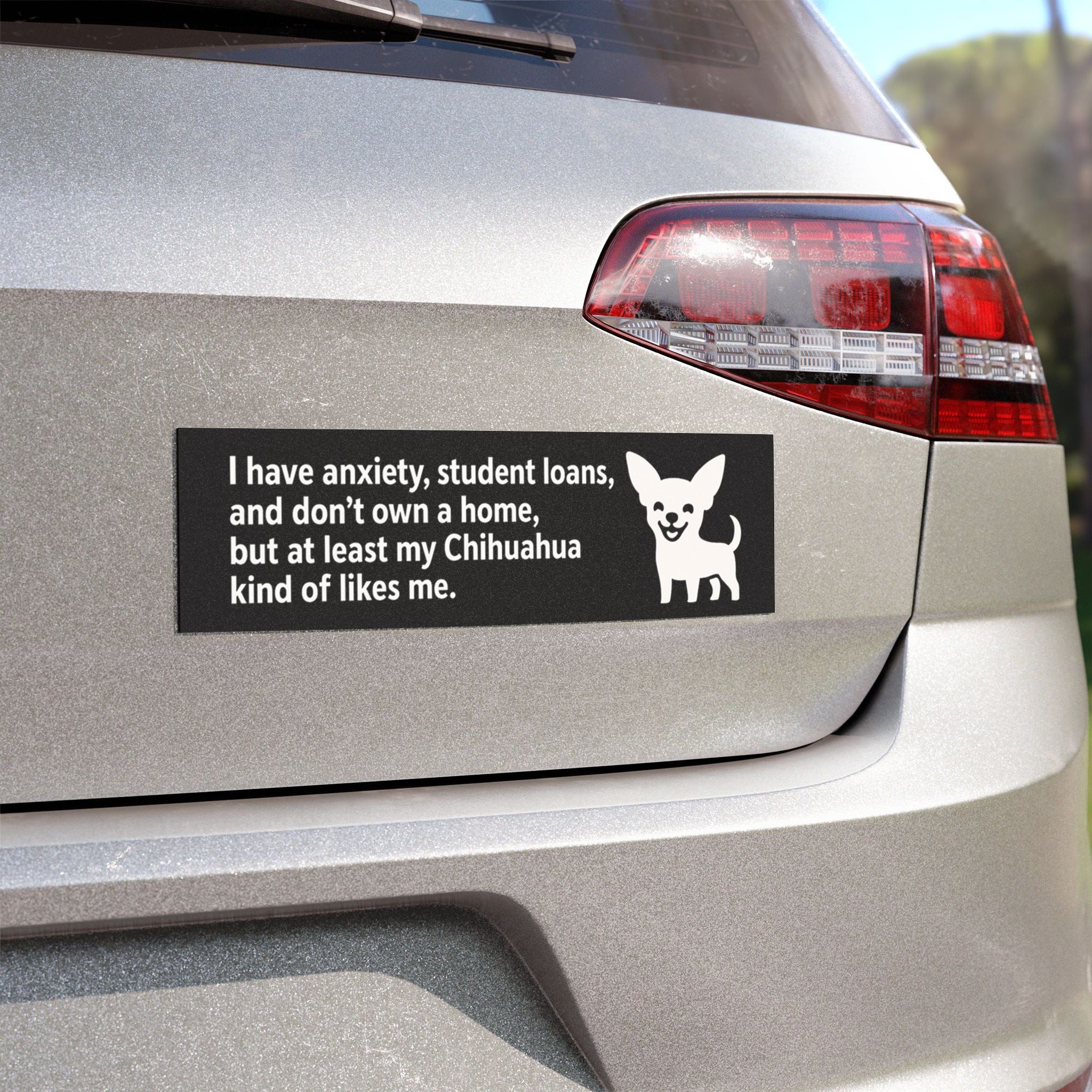 At Least My Chihuahua Likes Me Bumper Magnet