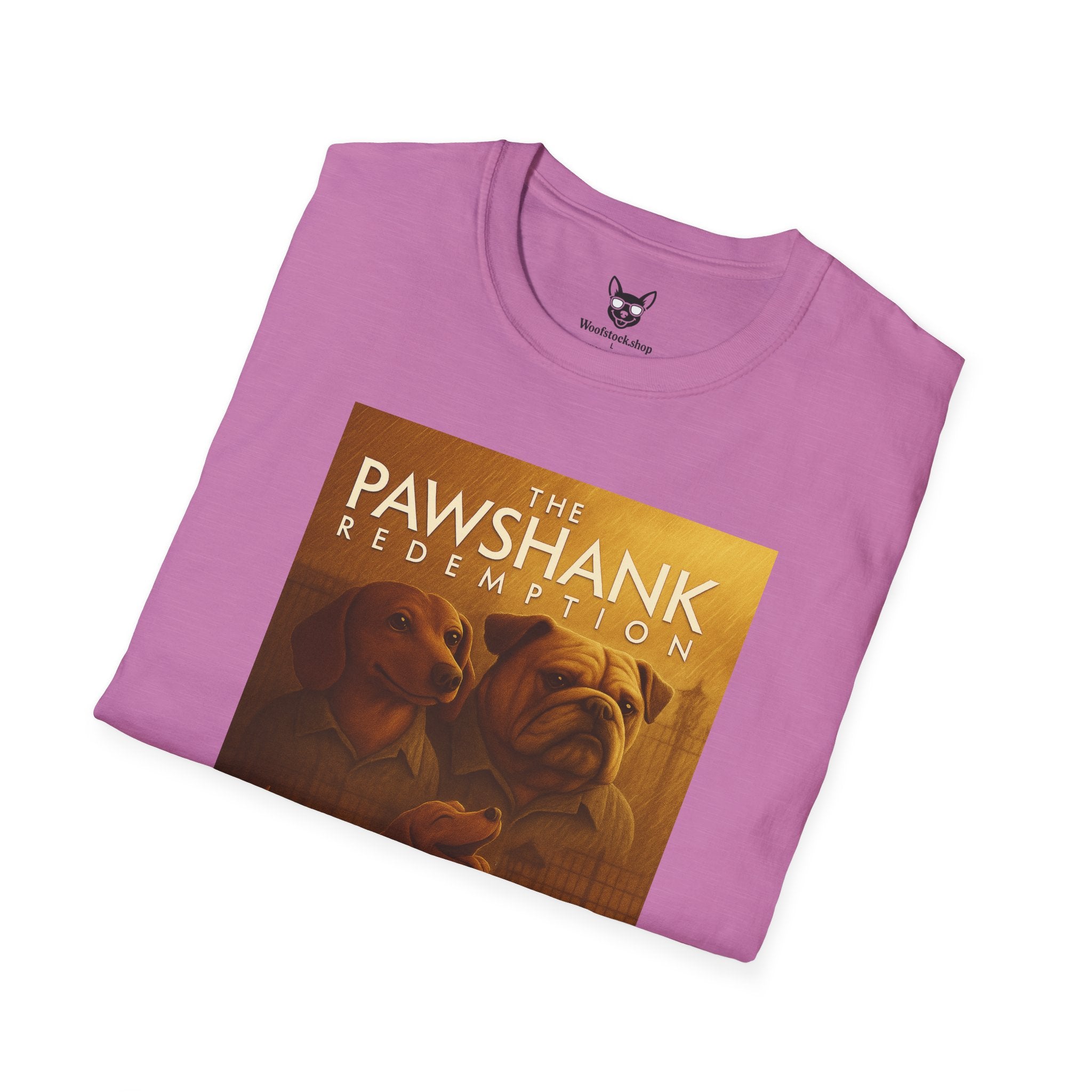 The Shawshank Redemption Movie Poster Dog Parody Unisex Softstyle T-Shirt -- Funny Dog Movie Tee for Film and Dog Lovers