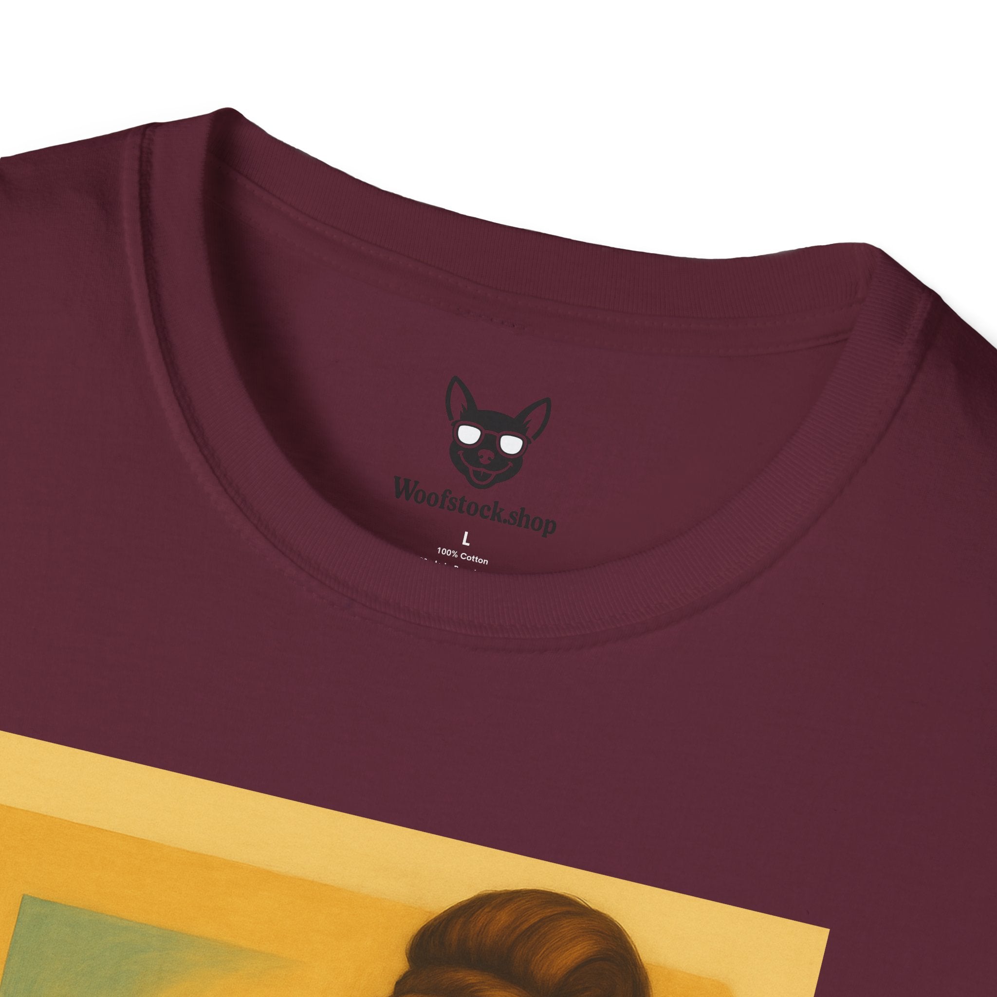 Breakfast at Tiffany's Movie Poster Dog Parody Unisex Softstyle T-Shirt -- Funny Audrey Hepburn Movie Tee for Film and Dog Lovers