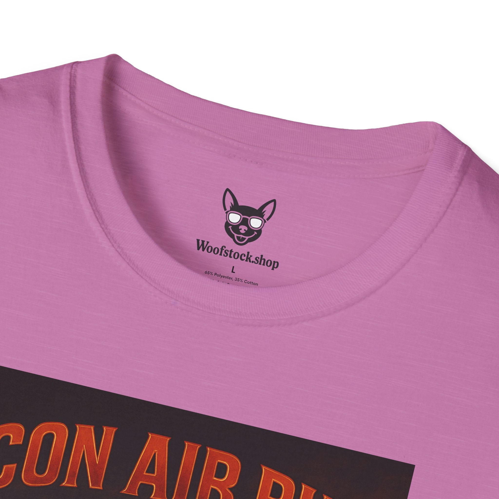 Con Air Movie Poster Dog Parody Unisex Softstyle T-Shirt – Funny Action Movie Tee for Film and Dog Lovers