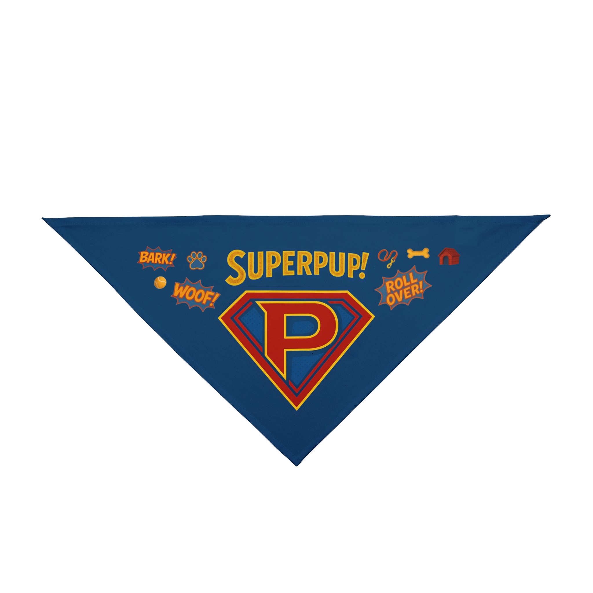 Superpup Dog Bandana – Funny Comic Book Cape-Style Pet Scarf for Superhero Dogs