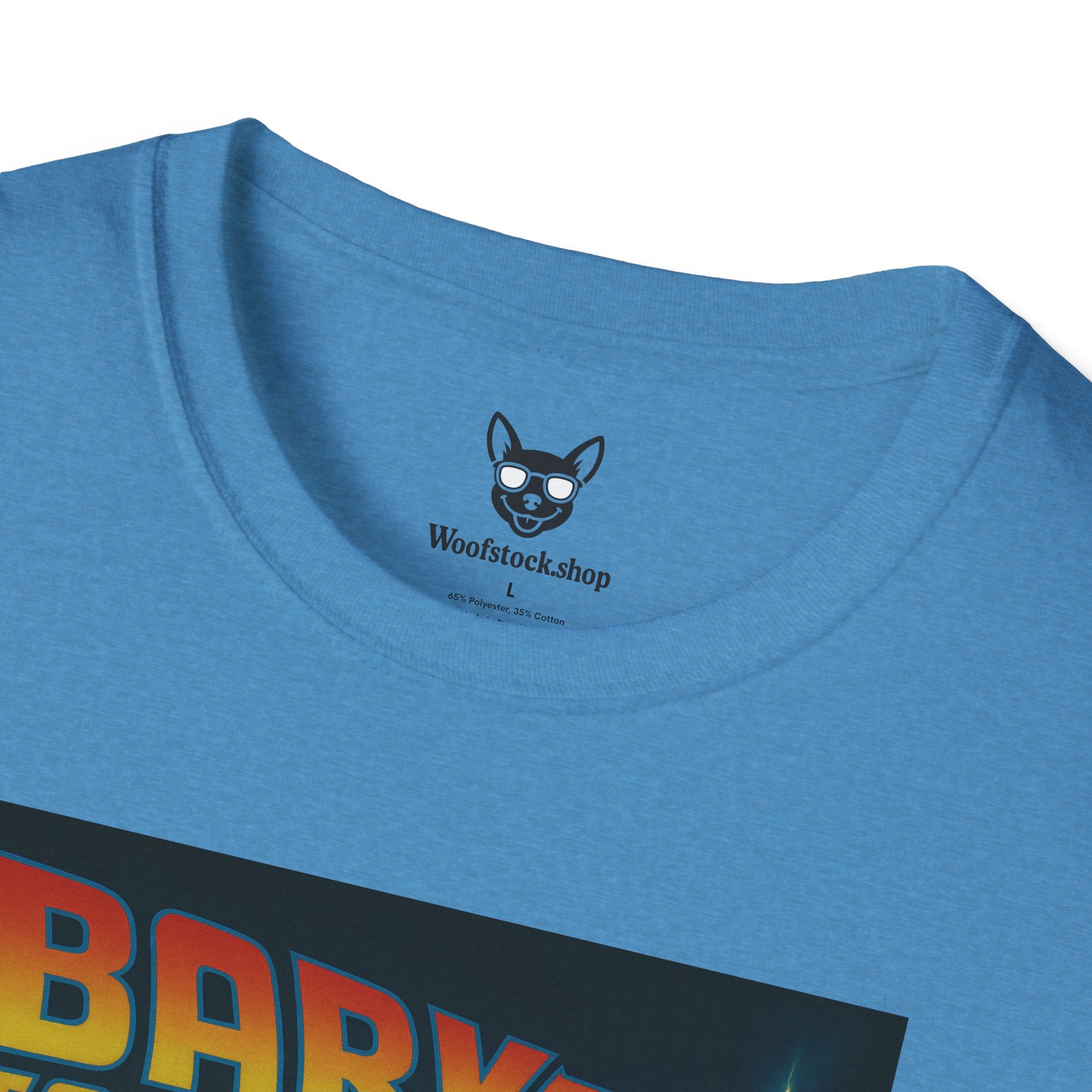 Back to the Future Movie Poster Dog Parody Unisex Softstyle T-Shirt -- Funny Dog Movie Tee for Film and Dog Lovers