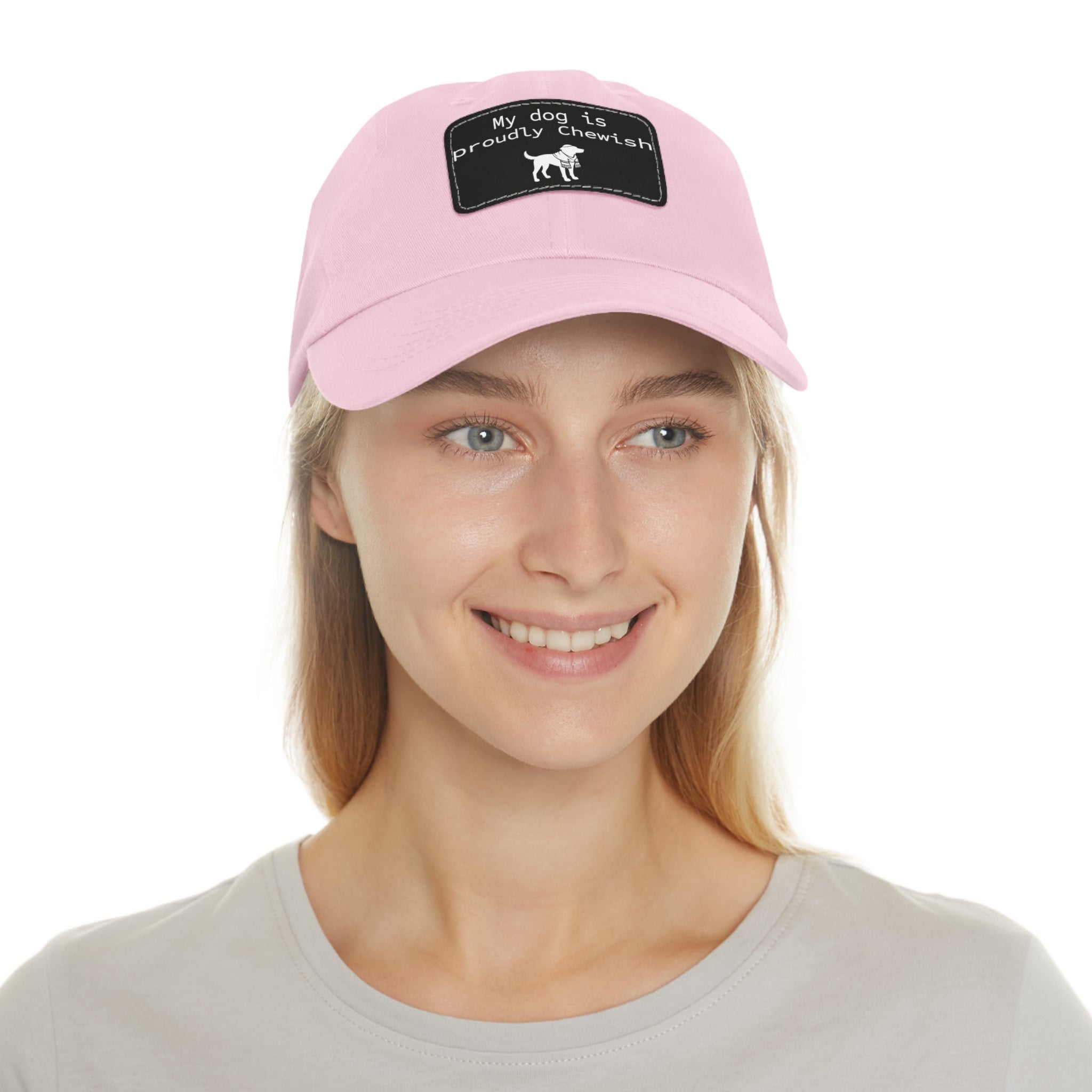 My Dog is Proudly Chewish Hat with patch -- Funny Hat for Dog Lovers