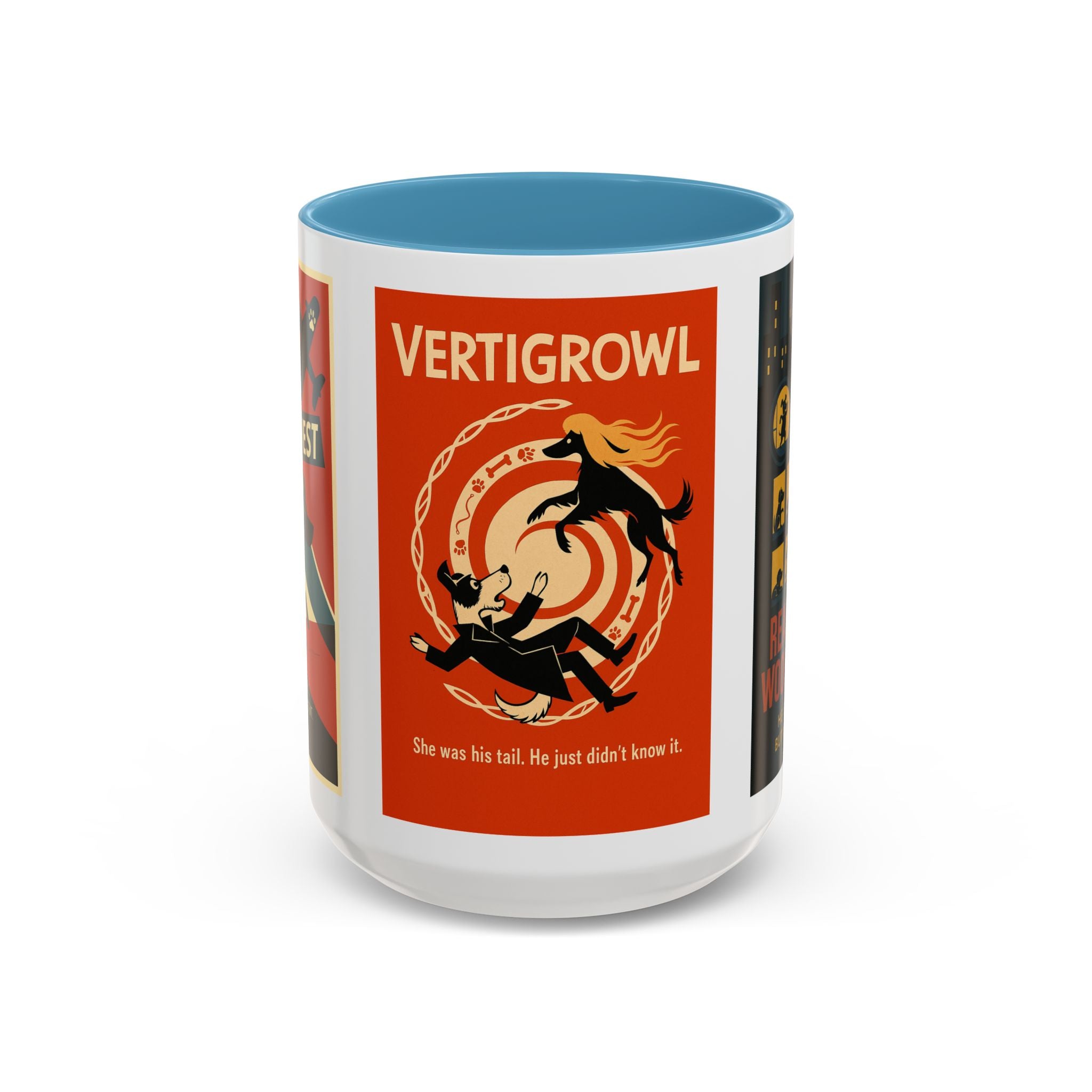 Alfred Hitchock Dog Parody Mug – Funny Gift for Classic Movie Lovers