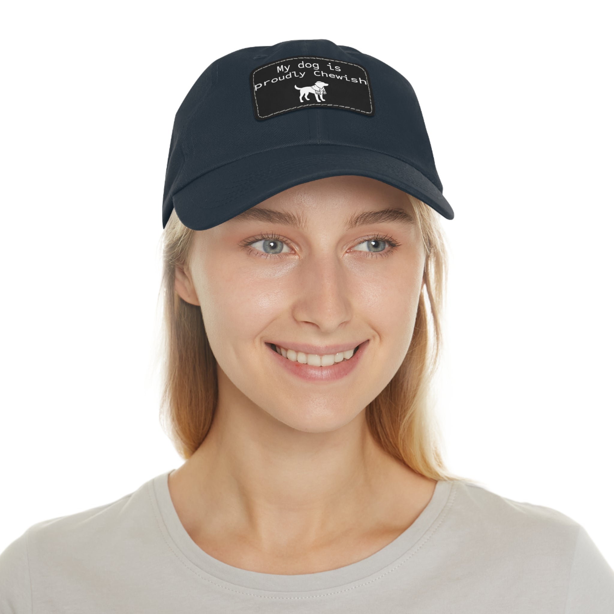 My Dog is Proudly Chewish Hat with patch -- Funny Hat for Dog Lovers