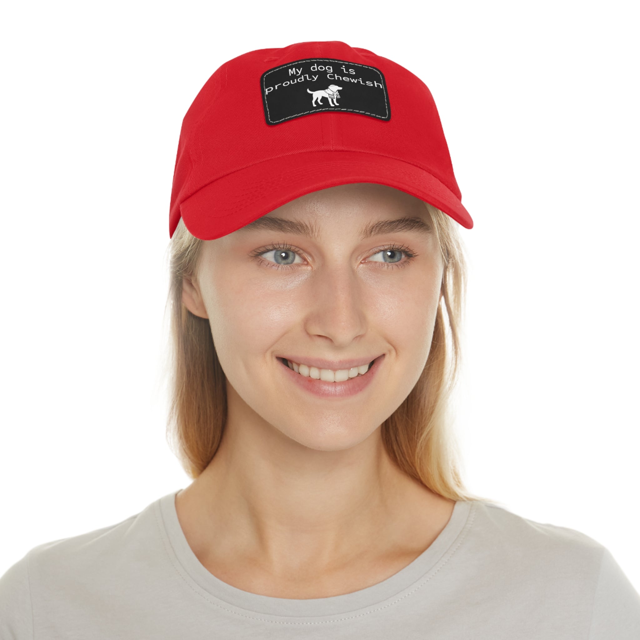 My Dog is Proudly Chewish Hat with patch -- Funny Hat for Dog Lovers