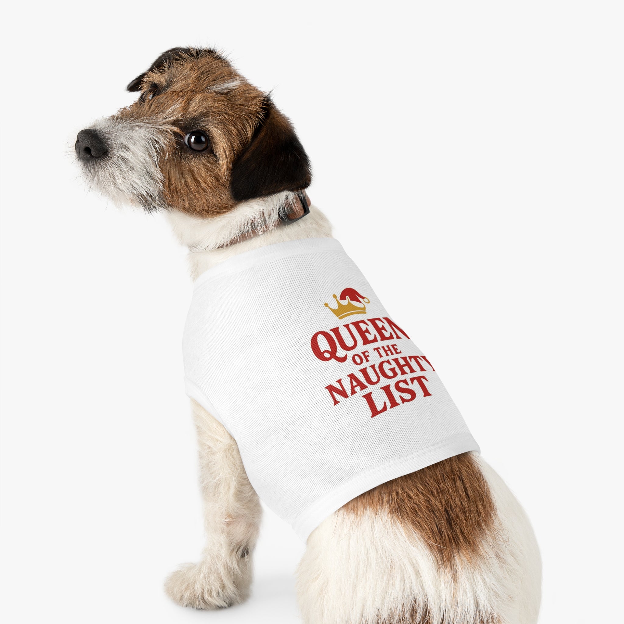 Queen of the Naughty List Dog Tank Top -- Funny Christmas Apparel for Dogs
