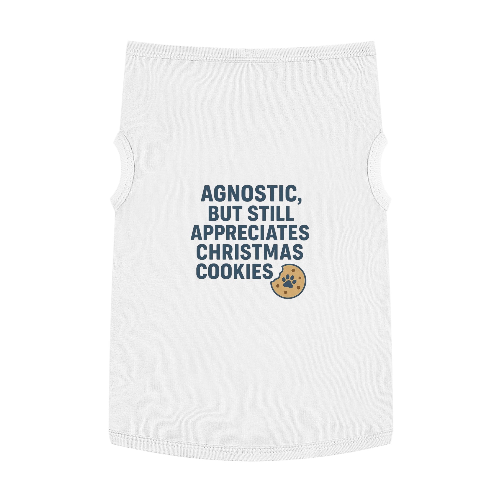 Agnostic, But Still Appreciates Christmas Cookies Dog Tank Top -- Funny Christmas Apparel for Dogs