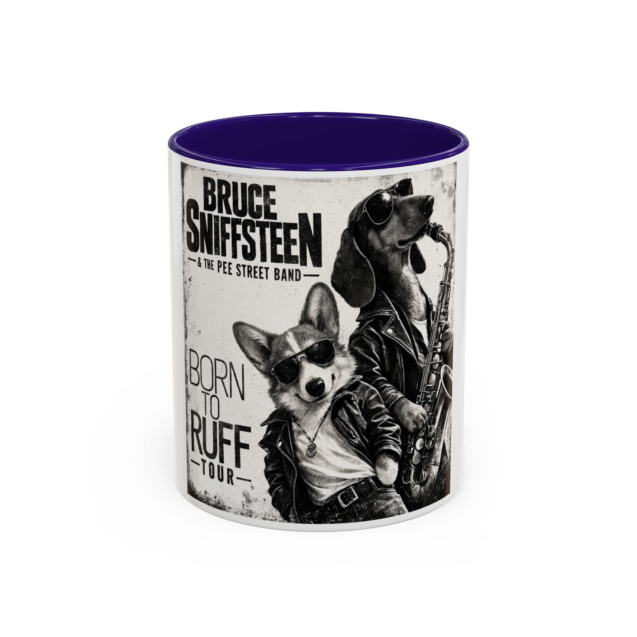 Bruce Sniffsteen & the Pee Street Band Coffee Mug -- Funny Bruce Springsteen 2026 Tour Mug Parody