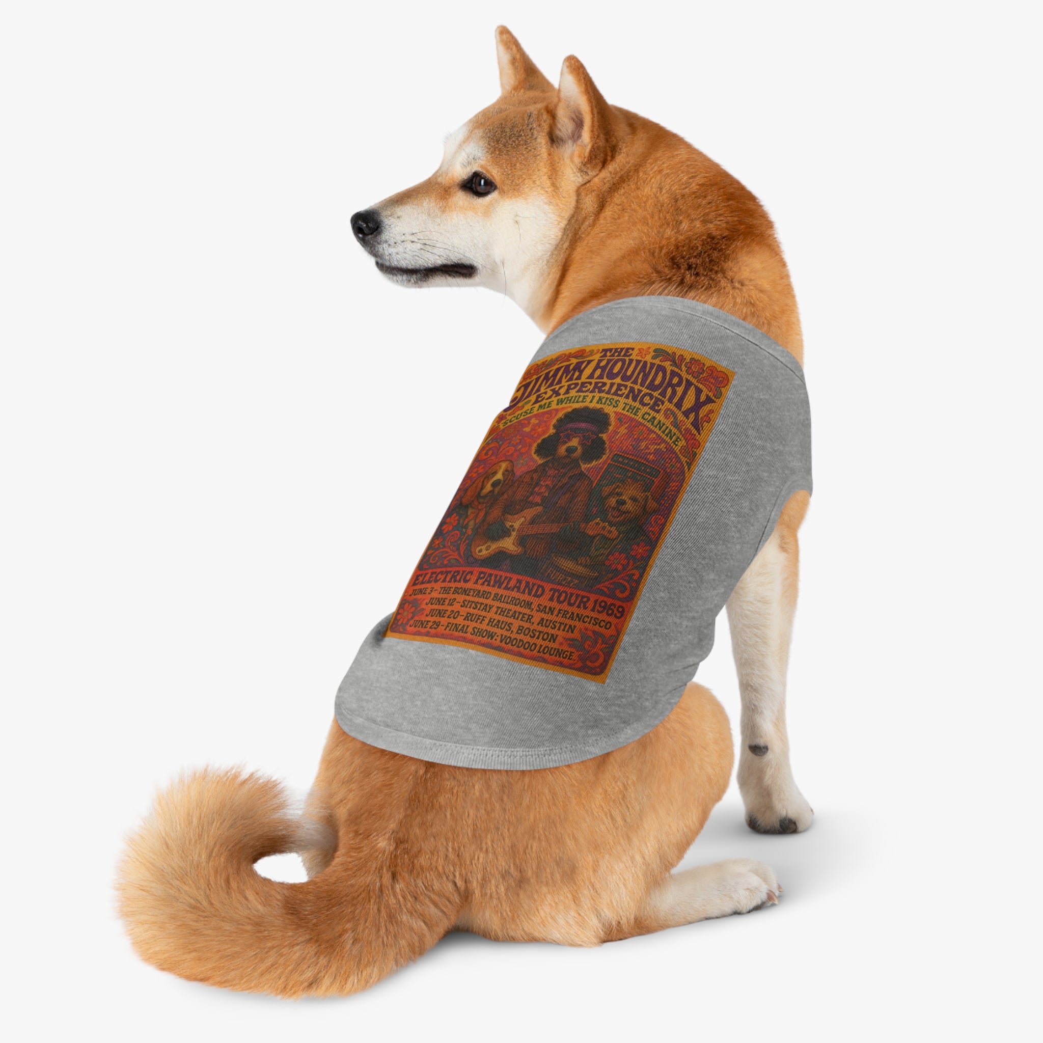 Jimi Houndrix Pet Tank -- Funny Fleetwood Mac Parody Shirt for Dog Lovers