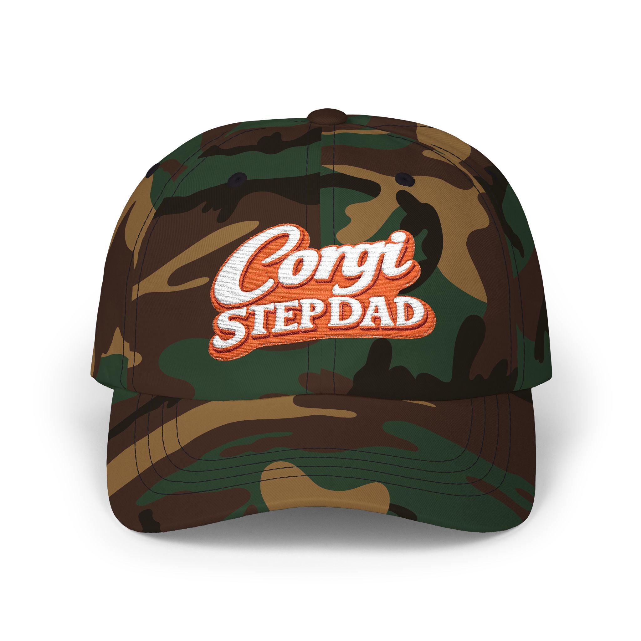 Corgi Stepdad Dad Cap — Embroidered Baseball Hat for Dog Lovers